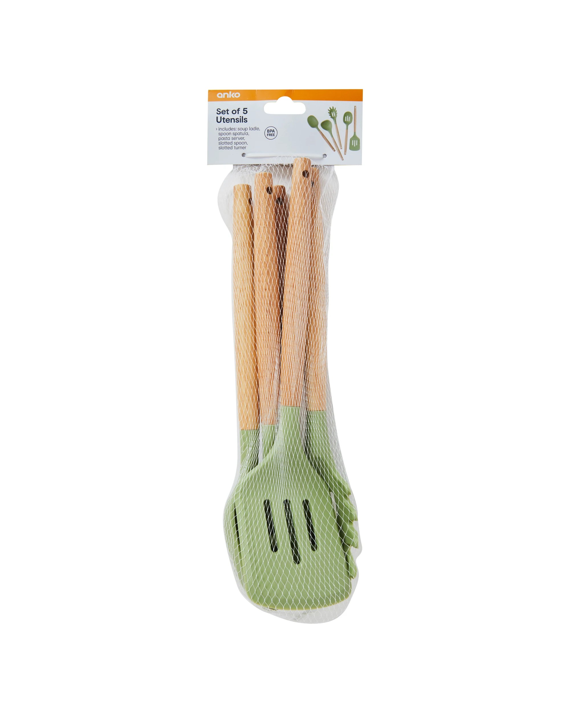 8 Set of 5 Utensils - Green, 8 of 8