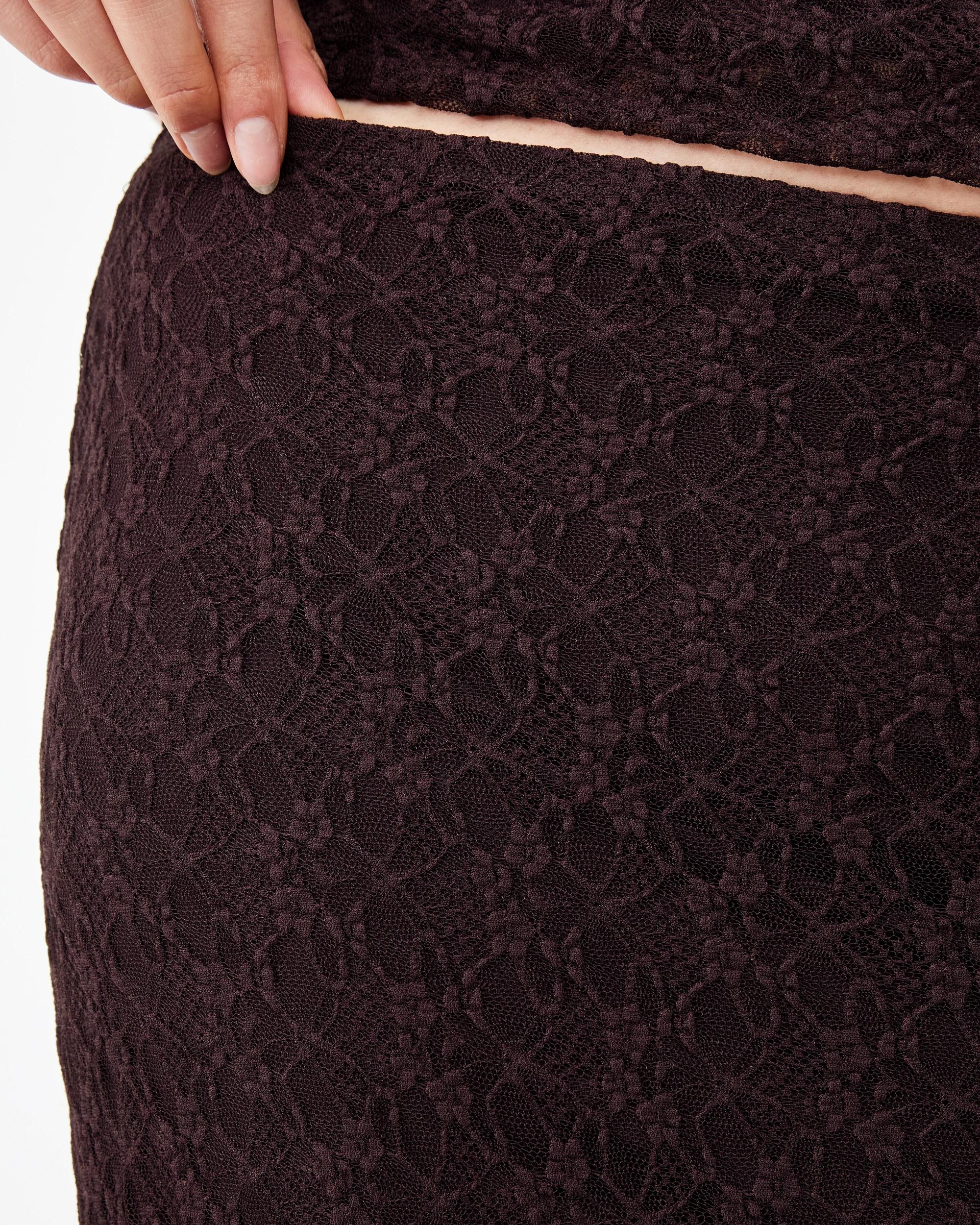 5 Lace Maxi Skirt Choc Plum, 5 of 6