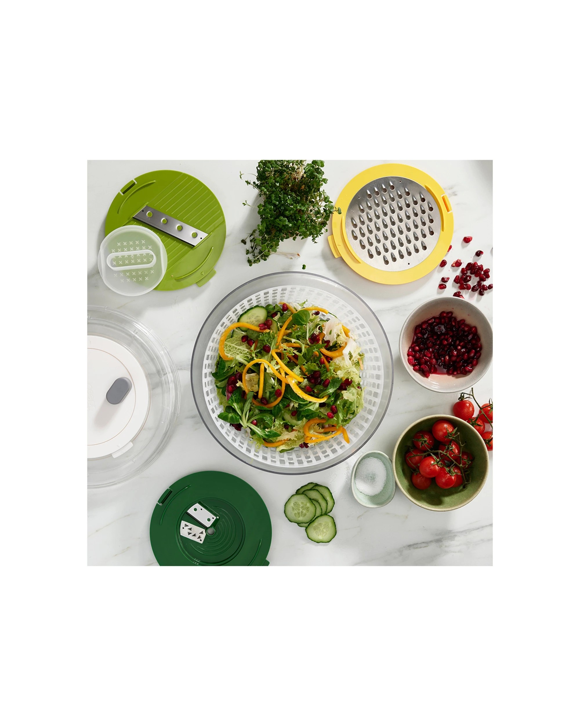 5 Joseph Joseph Prep 4-Piece Salad Preparation Set Interchangeable Discs - Multi, 5 of 7