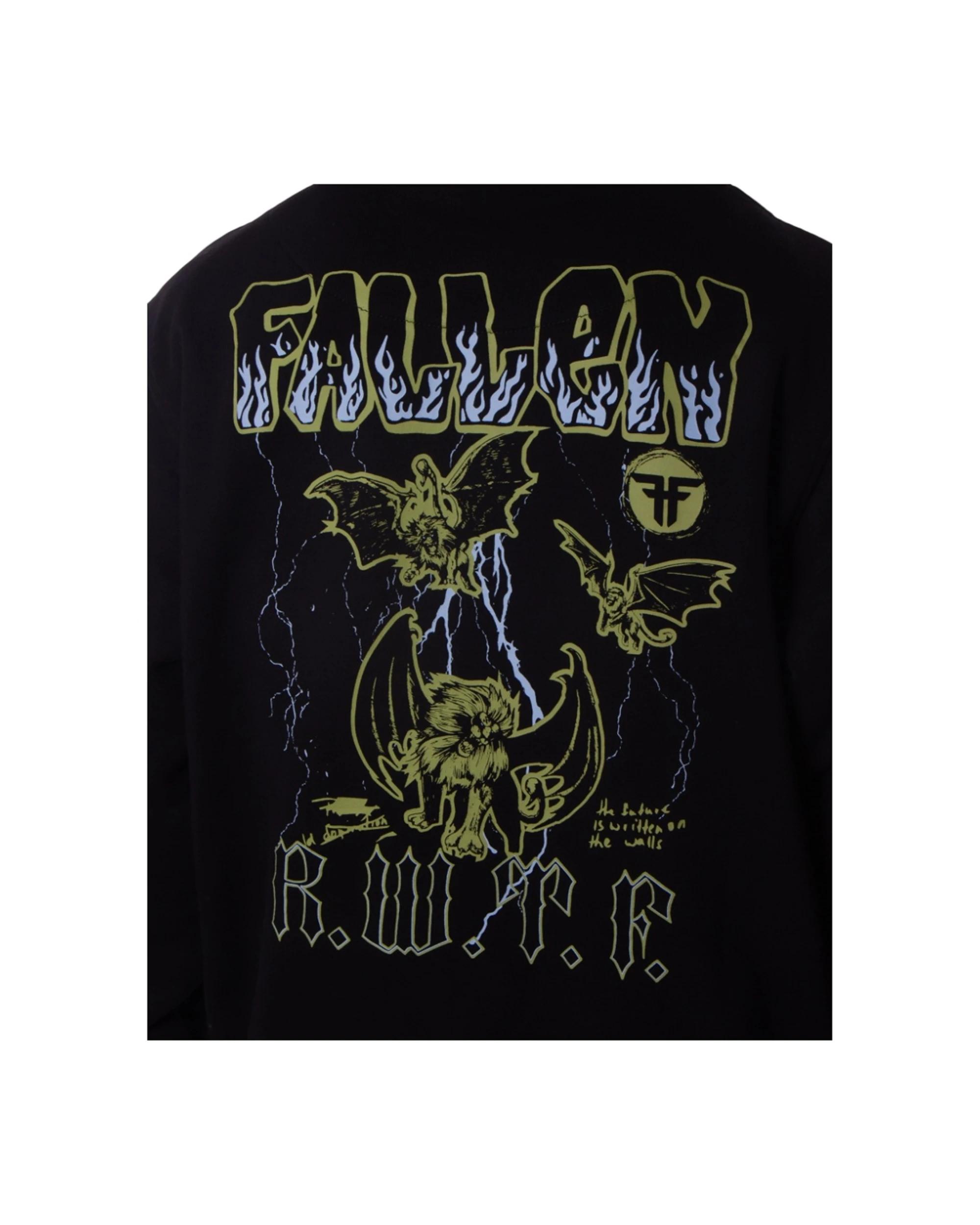 3 Fallen Footwear Mens Gargoyle Hoodie Cotton Polyester Blend BLACK/WHITE, 3 of 7