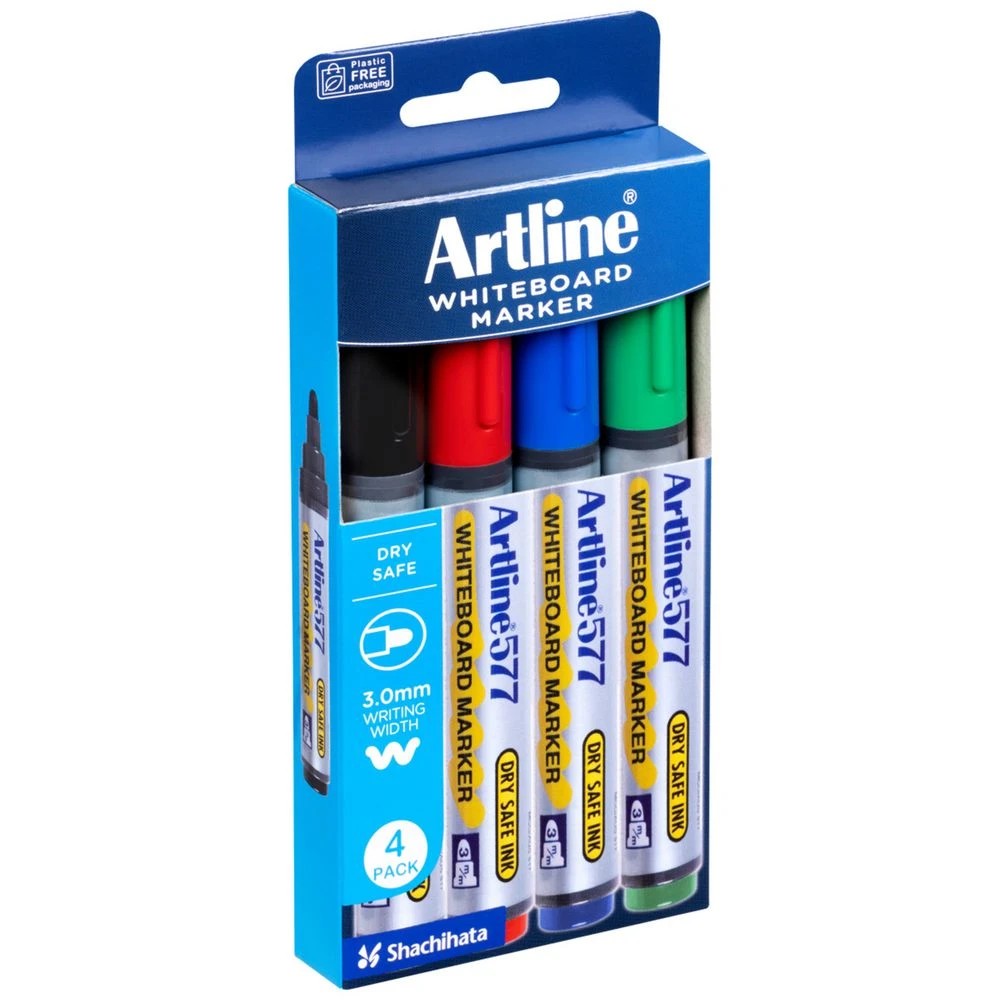 3 Artline 577 Whiteboard Markers Bullet Assorted 4 Pack, 3 of 4