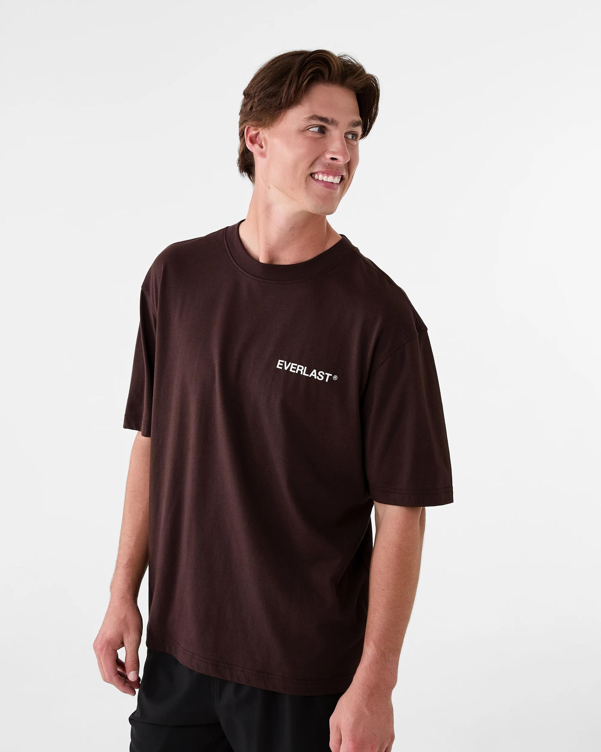 2 Everlast Mens Athletic Division Crew Neck T-shirt Choc Brown, 2 of 7