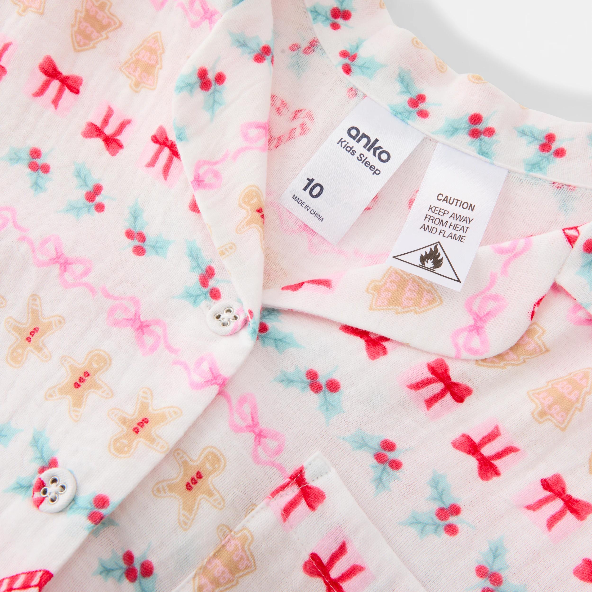8 Christmas Woven Pyjama Set Wht Xmas, 8 of 9