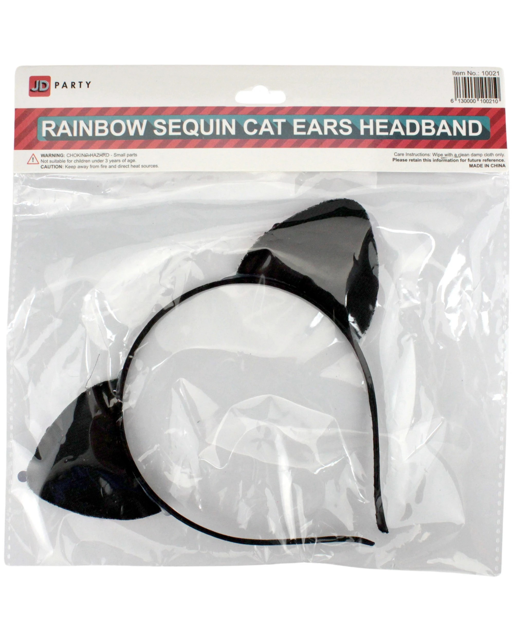 3 JD Party Rainbow Sequin Cat Ears Headband - One Size - Metallic, 3 of 3