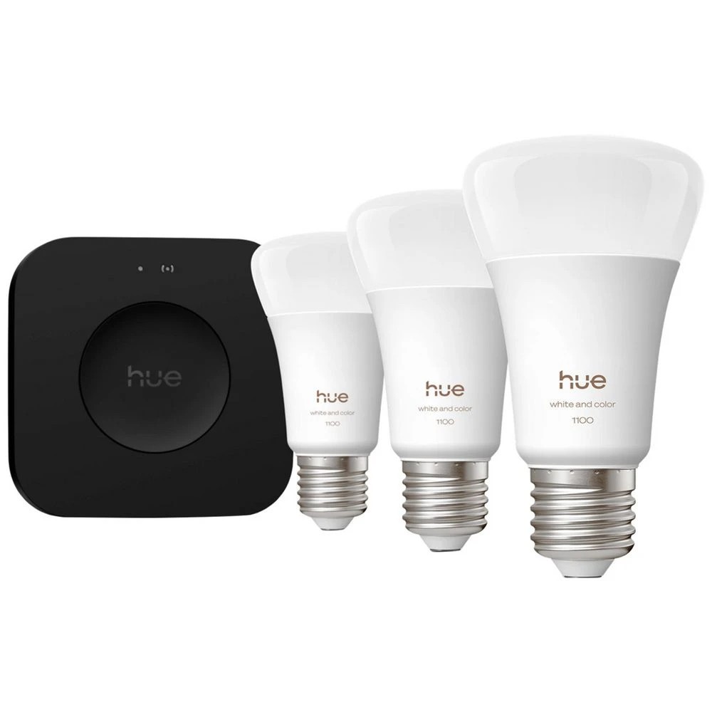 1 Philips Hue White and Colour Smart Bulb 11W A60 E27  3PK, 1 of 7