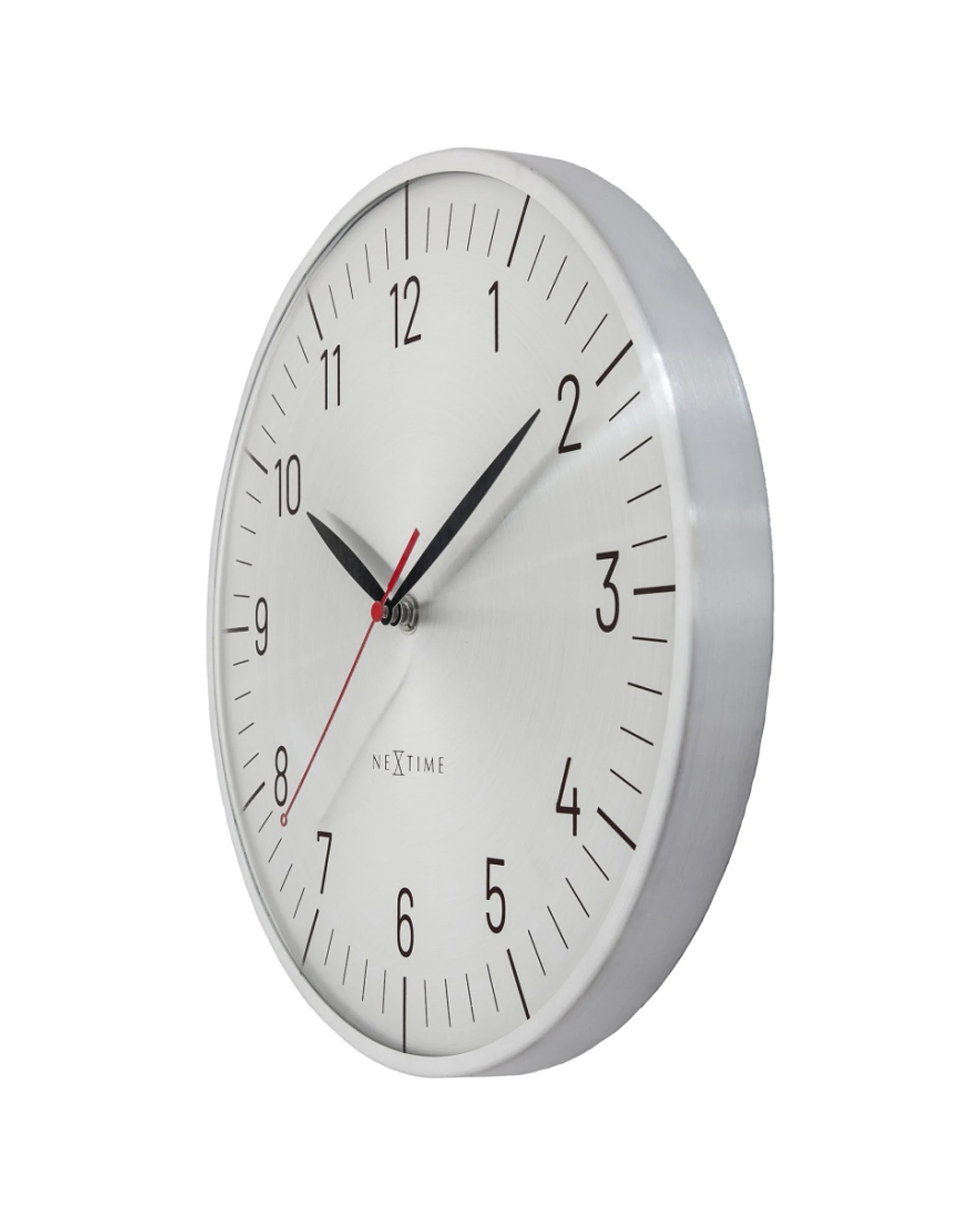 3 NeXtime Frankfurt Wall Clock Sleek Aluminium Silent Modern Design 30.5cm - Silver, 3 of 5