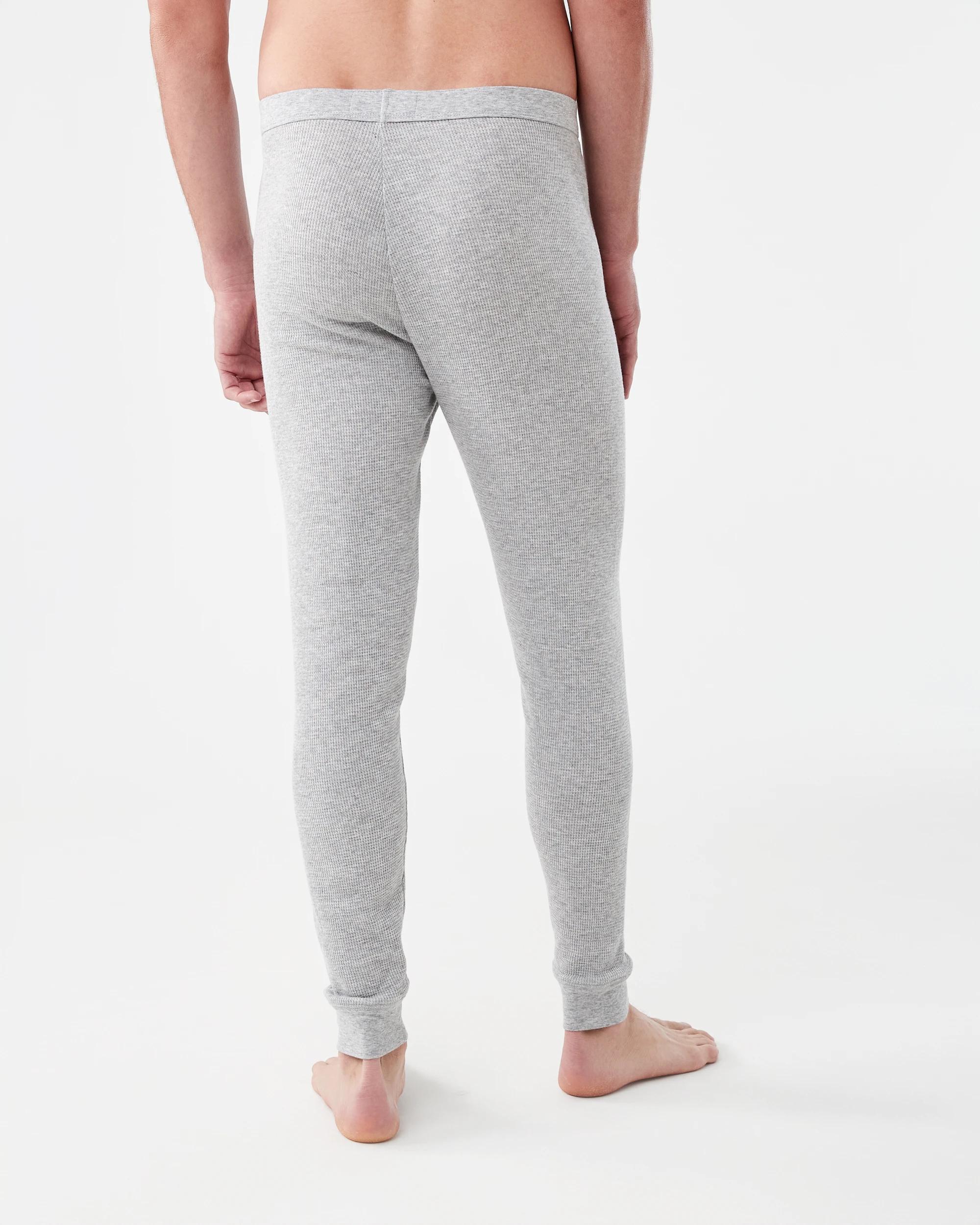3 Long Leg Mini Waffle Thermal Pants Grey, 3 of 4