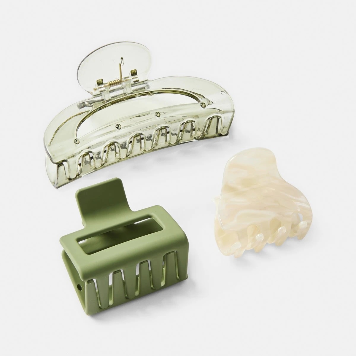 1 3 Pack Mix Statement Claw Hair Clips, 1 of 4