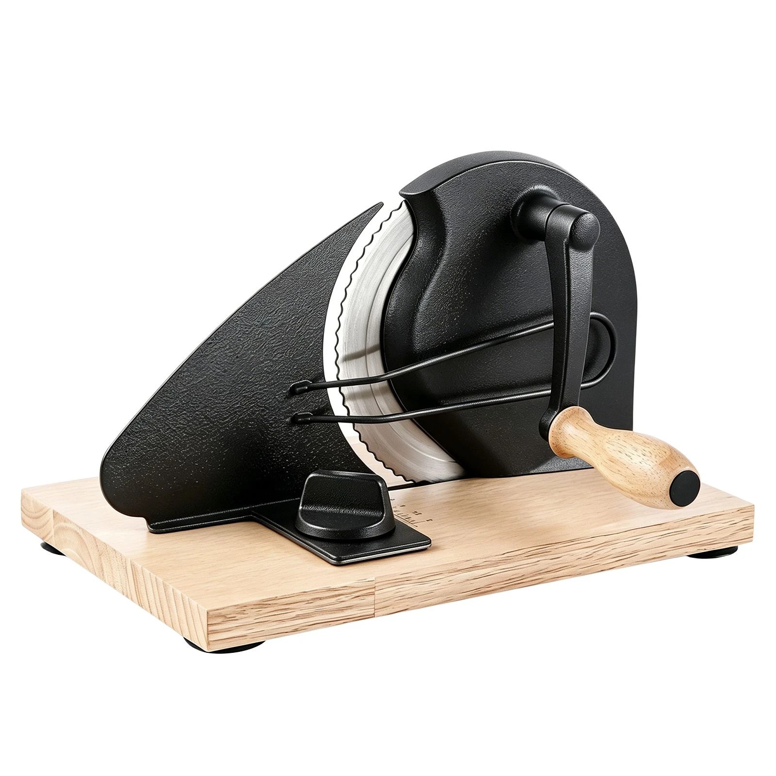 3 Ausway Hand Crank Manual Bread Slicer with Adjustable Thickness, Metal Guide, Scale Line & Solid Wood, 3 of 6