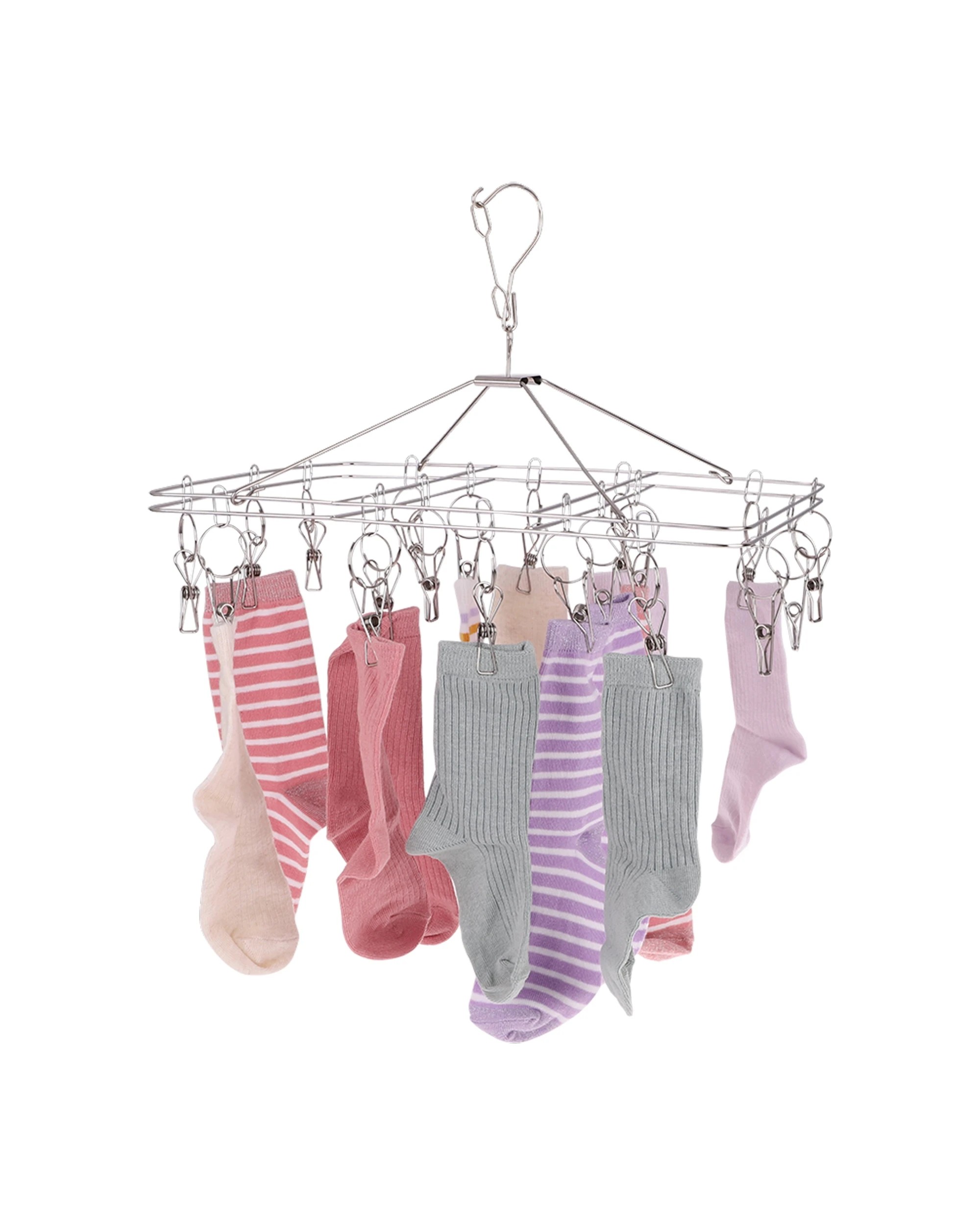 3 D.LINE Stainless Steel Hanging Rectangle Clothes Dryer 20 Pegs 37x30cm - Plain, 3 of 3