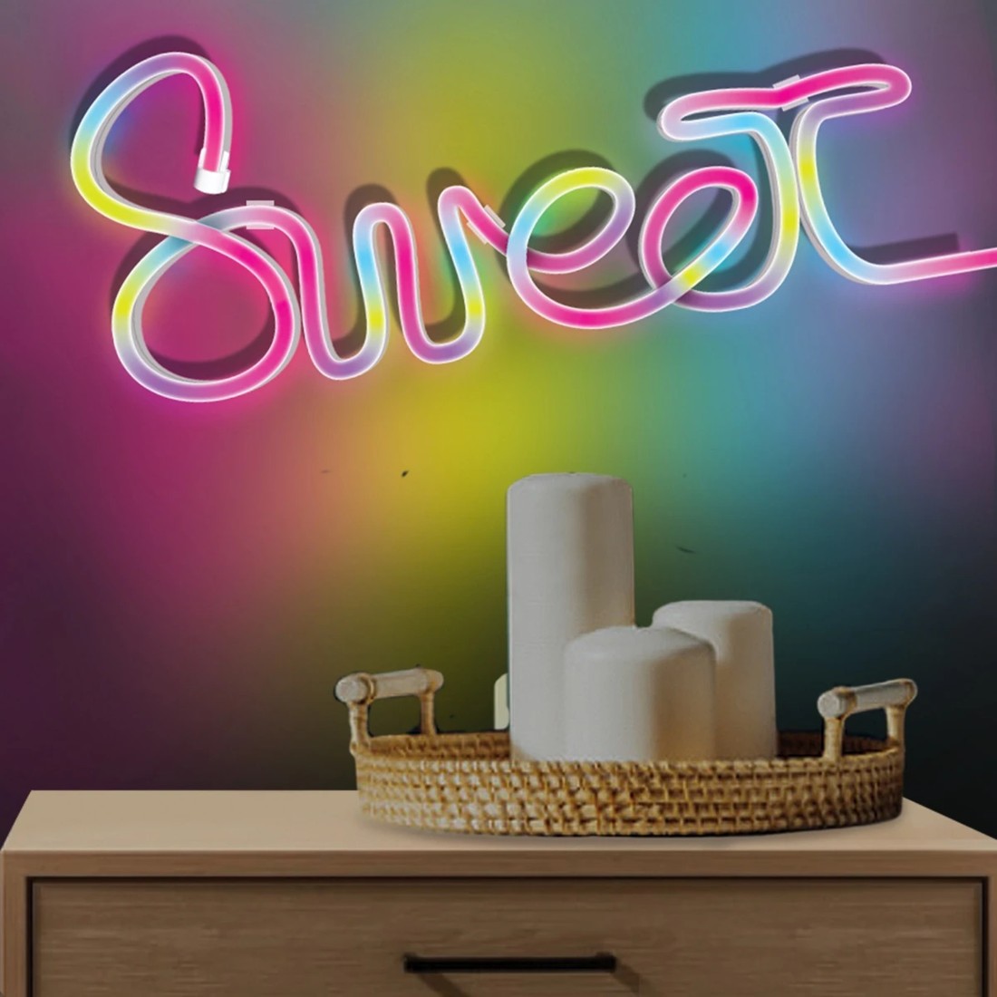 3 1m Rainbow Blast Any Shape Neon Light, 3 of 5