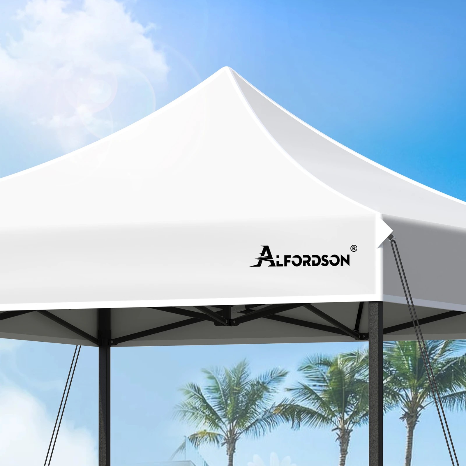 5 Alfordson Gazebo 3x3m Pop Up Marquee 600D Oxford Folding Outdoor Tent - White, 5 of 10