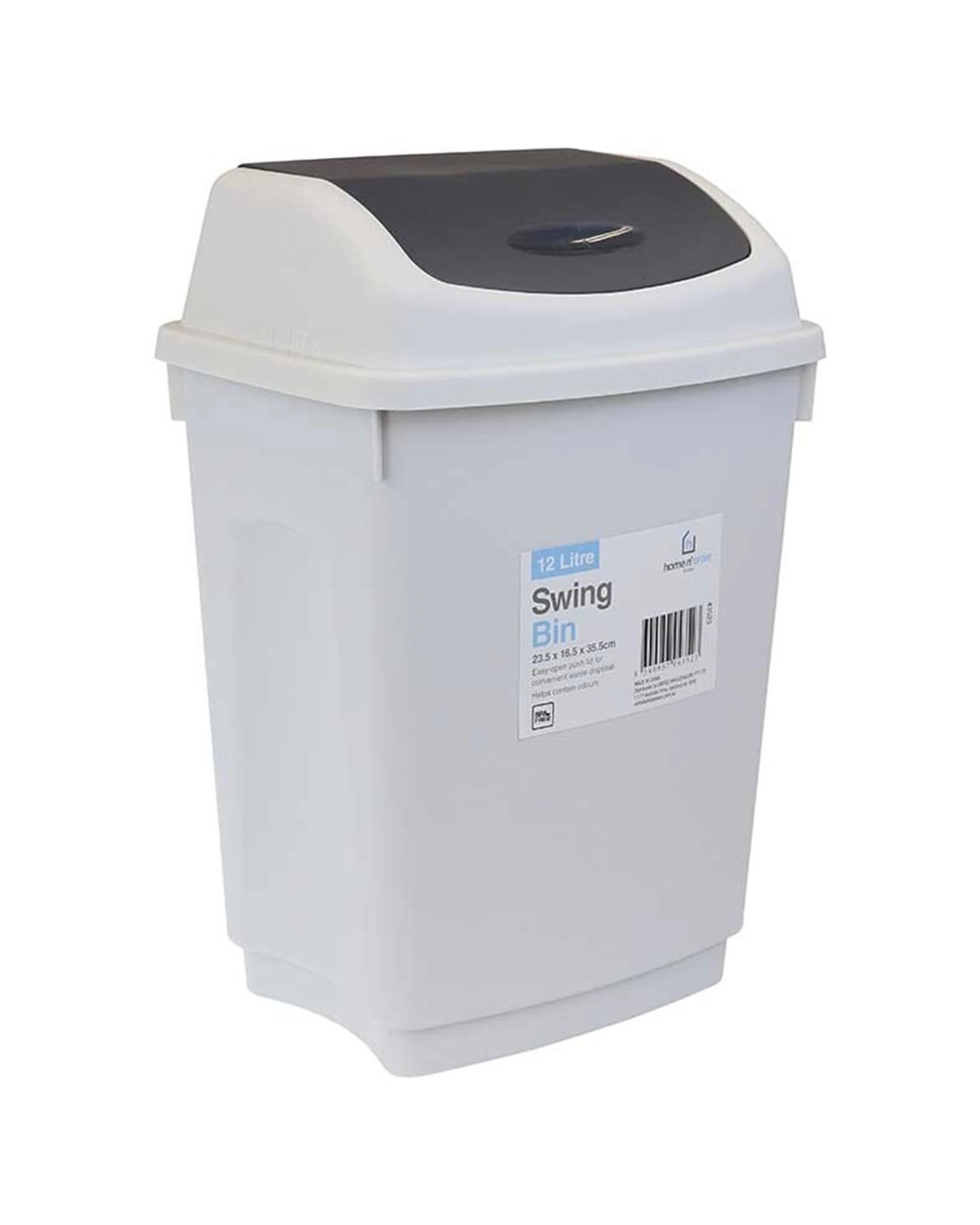 2 Boxsweden Trash Bin 12l With Swing Lid Plastic Waste Bin - Kitchen Use
 - White, 2 of 2