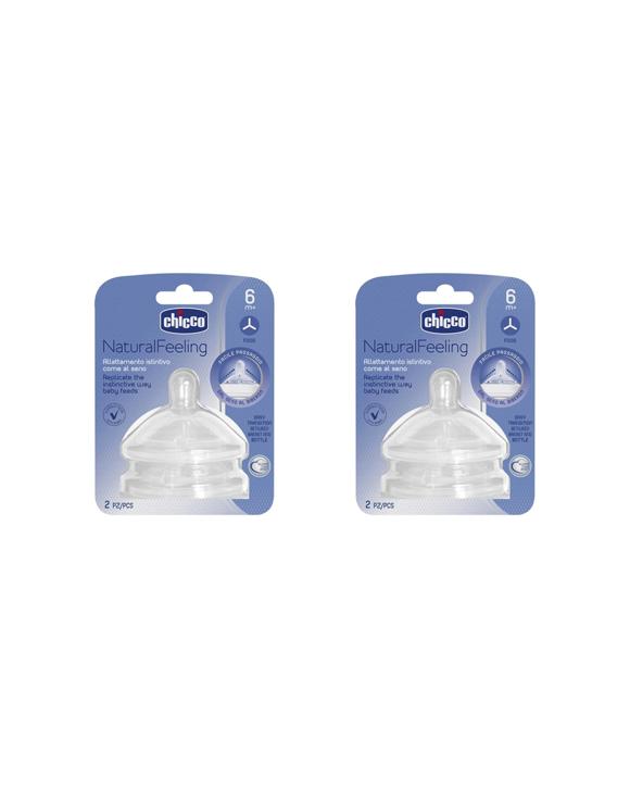 Chicco 2pc Nursing Baby NaturalFeeling Food Flow Silicone Teat Feeding - Multi