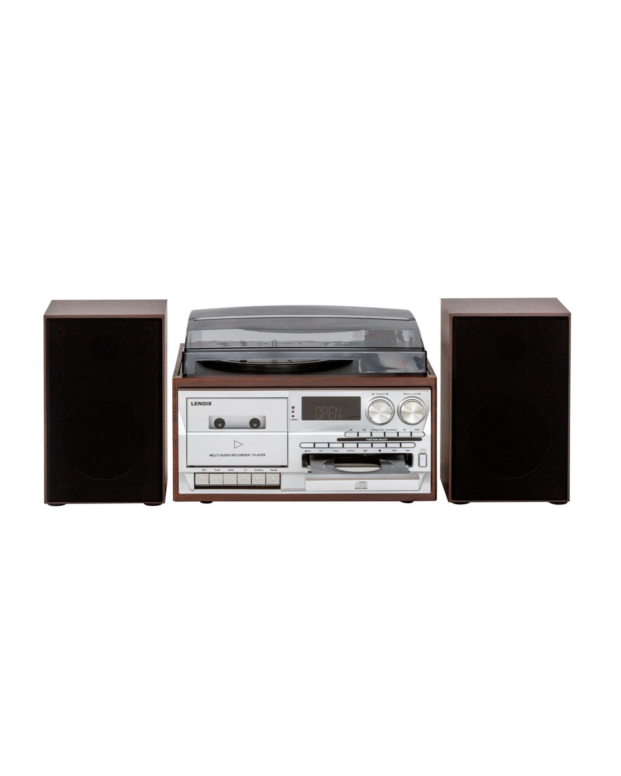 4 Lenoxx Audio Home Entertainment System with CD, Vinyl & Wireless Streaming - Brown, 4 of 5