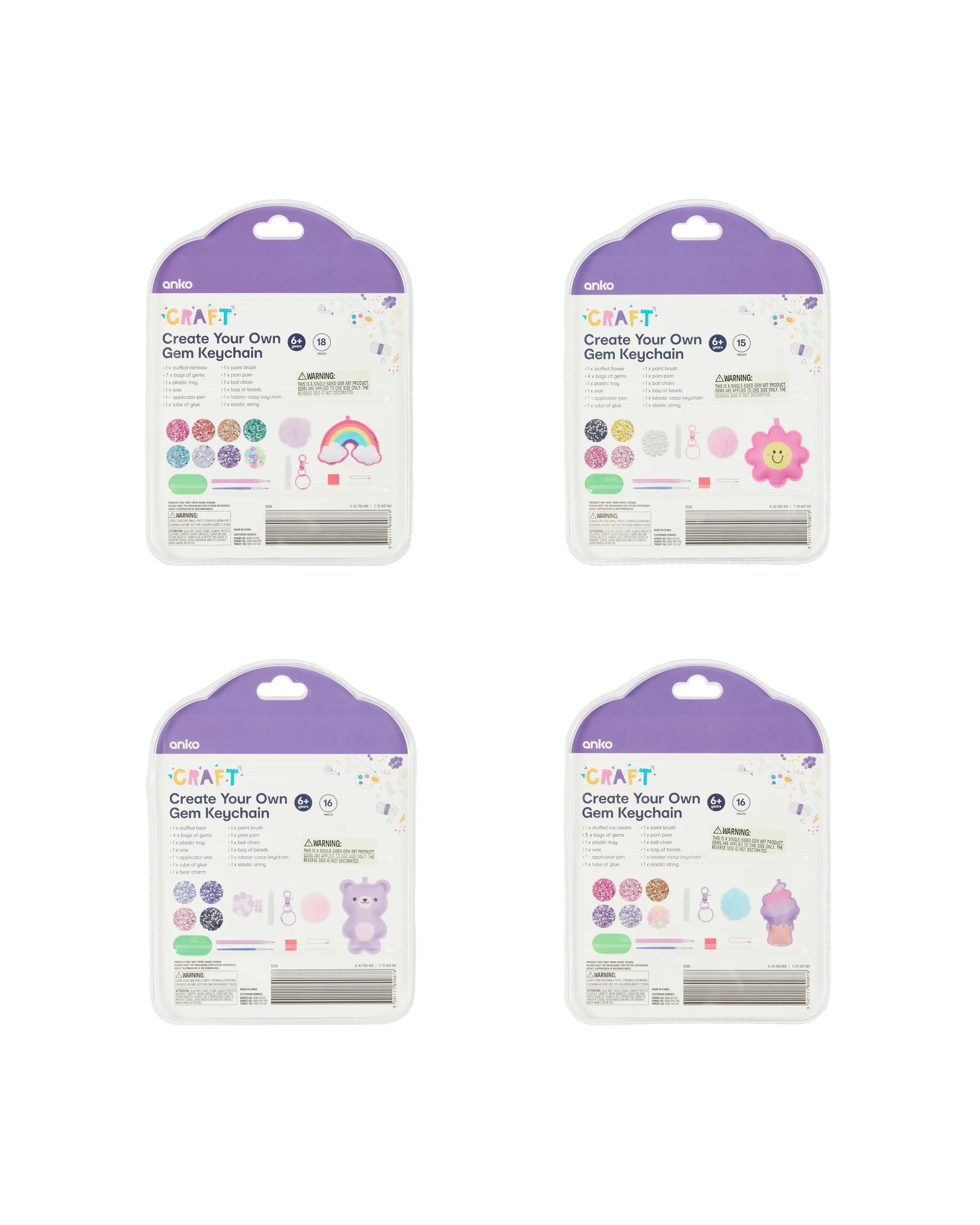 3 Create Your Own Gem Keychain - Assorted, 3 of 3