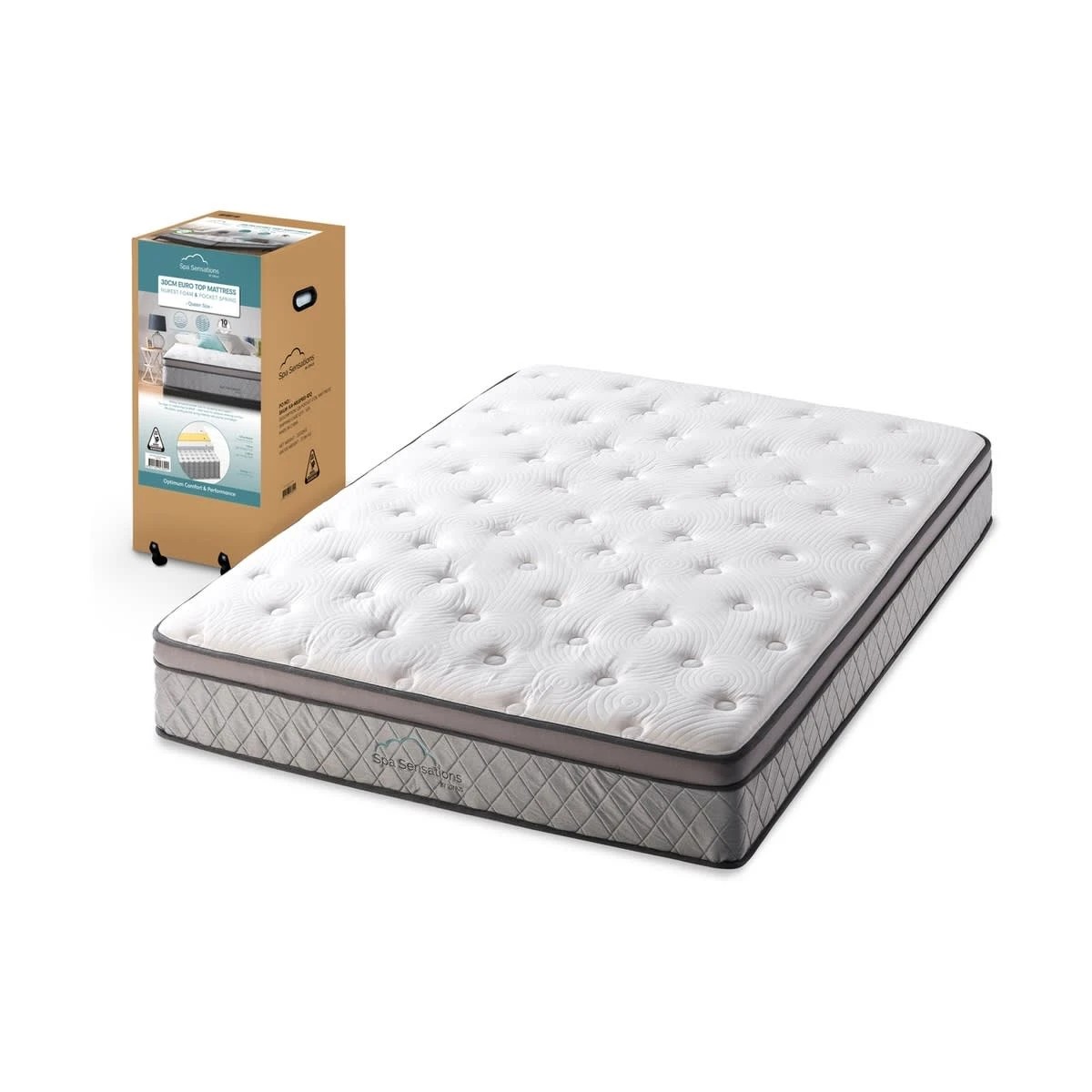 9 Queen Bed Euro Top Pocket Spring Mattress, 9 of 10