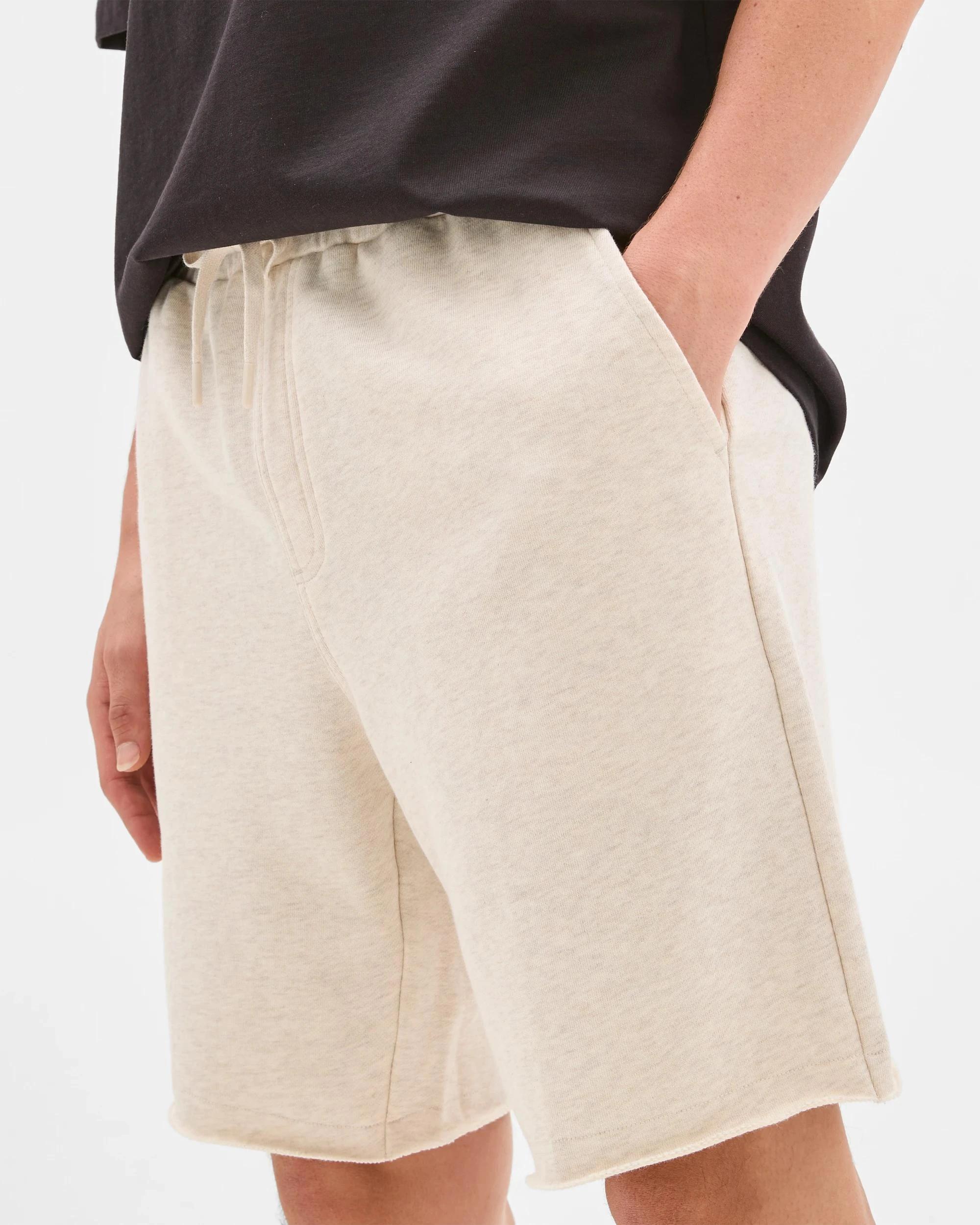 4 Australian Cotton Washed Fleece Shorts - Commons OATMEAL MARLE, 4 of 6