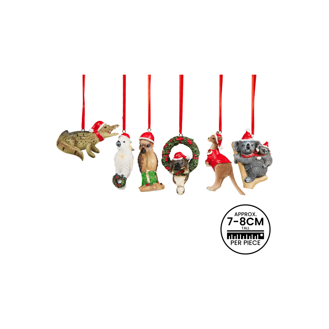 4 Christabelle Christmas Aussie Animals Pack Of 6 Baubles Metal Steel Art Decoration Gift Pack, 4 of 9