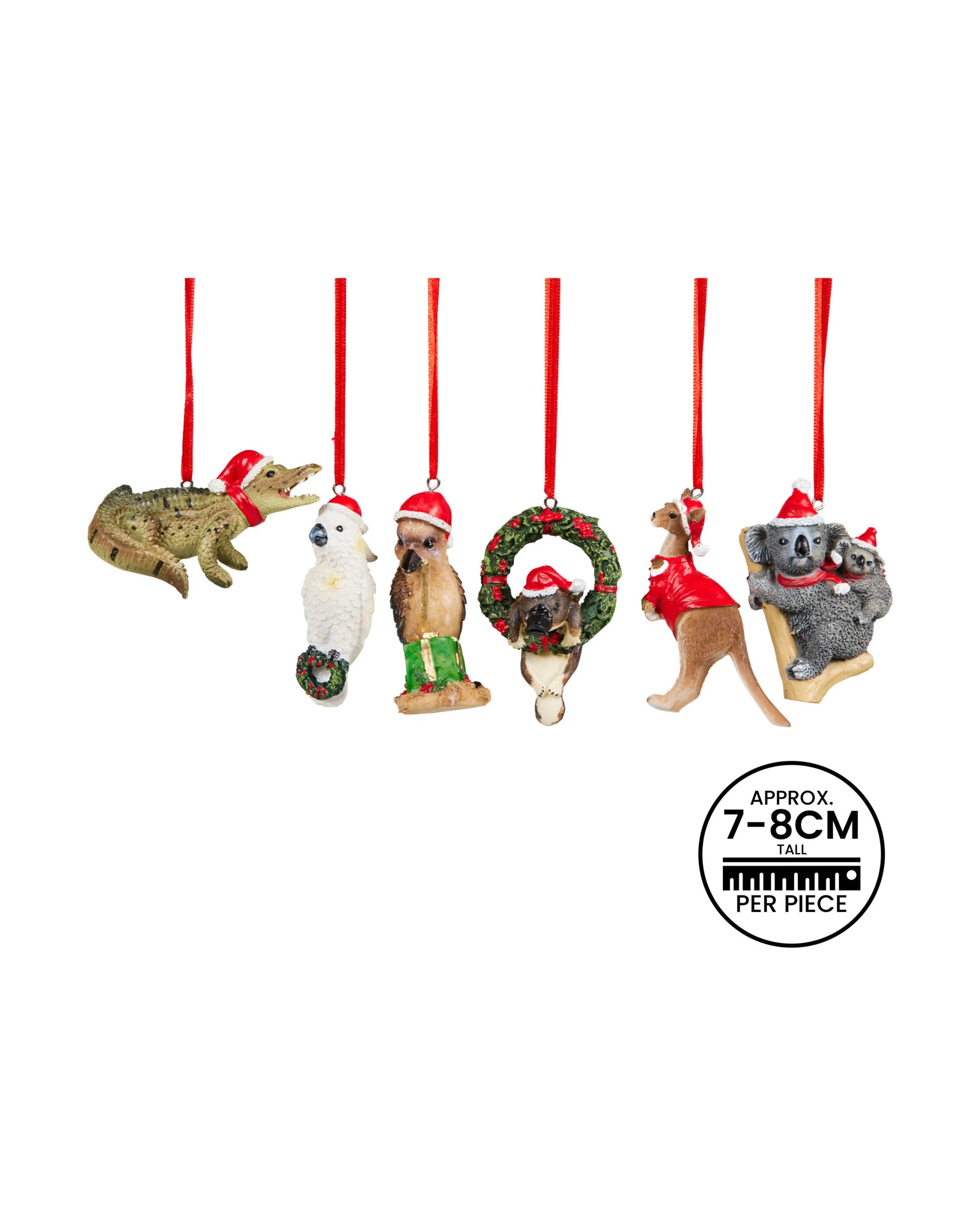 4 Christabelle Christmas Aussie Animals Pack Of 6 Baubles Metal Steel Art Decoration Gift Pack, 4 of 9