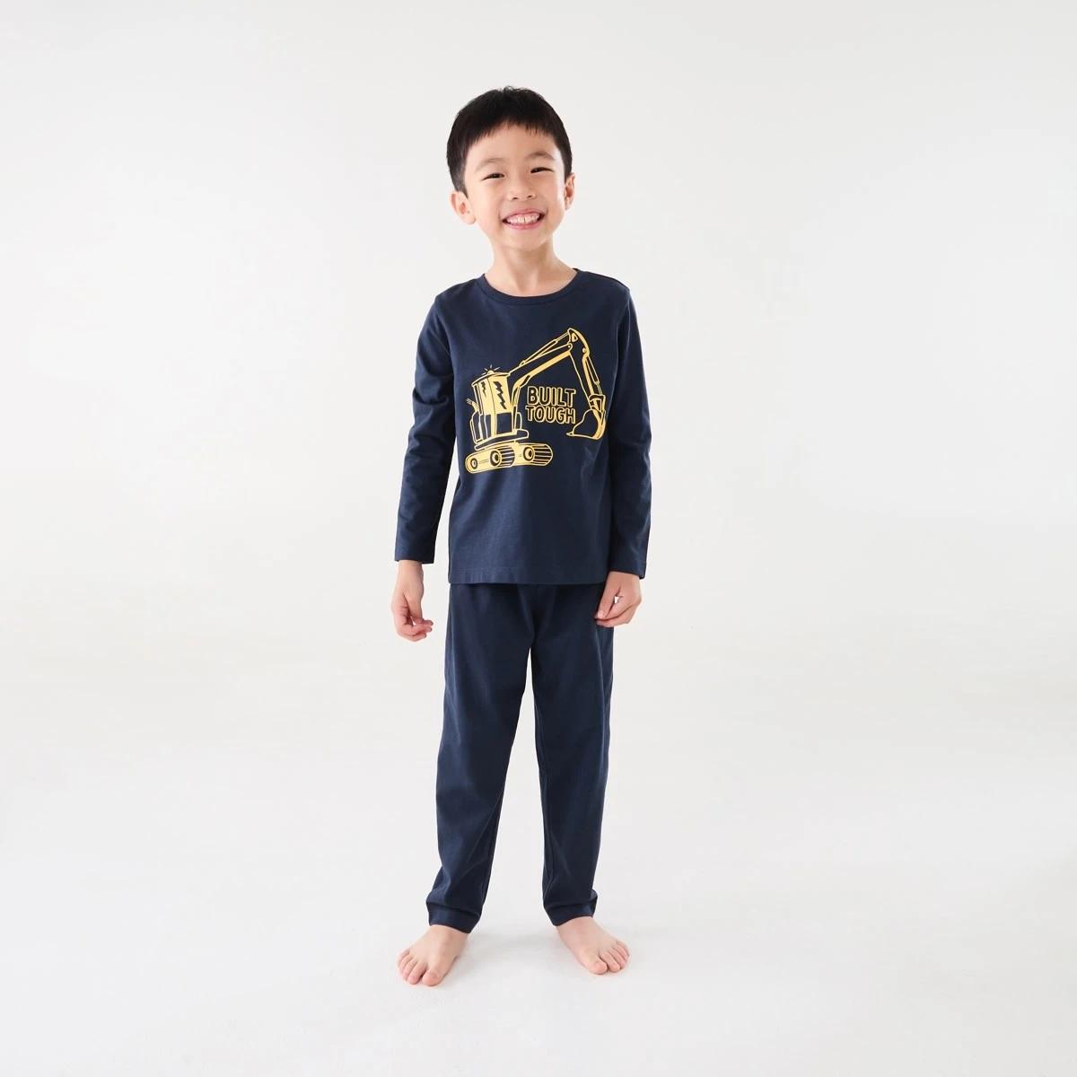 1 Knit Pyjama Set Nvy Digger, 1 of 9