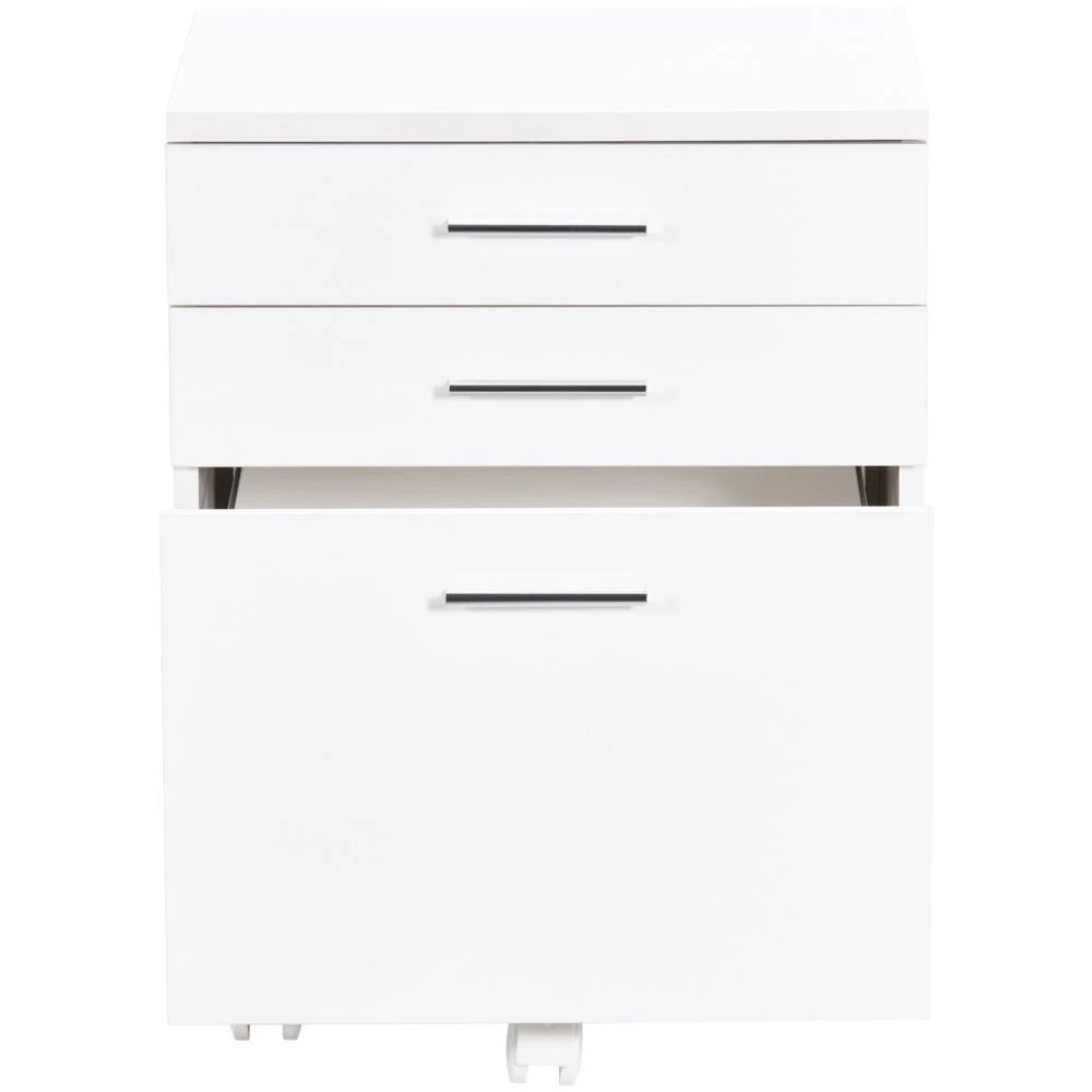7 Contour Home Office Setup White Cabinets Pedestals, 7 of 10