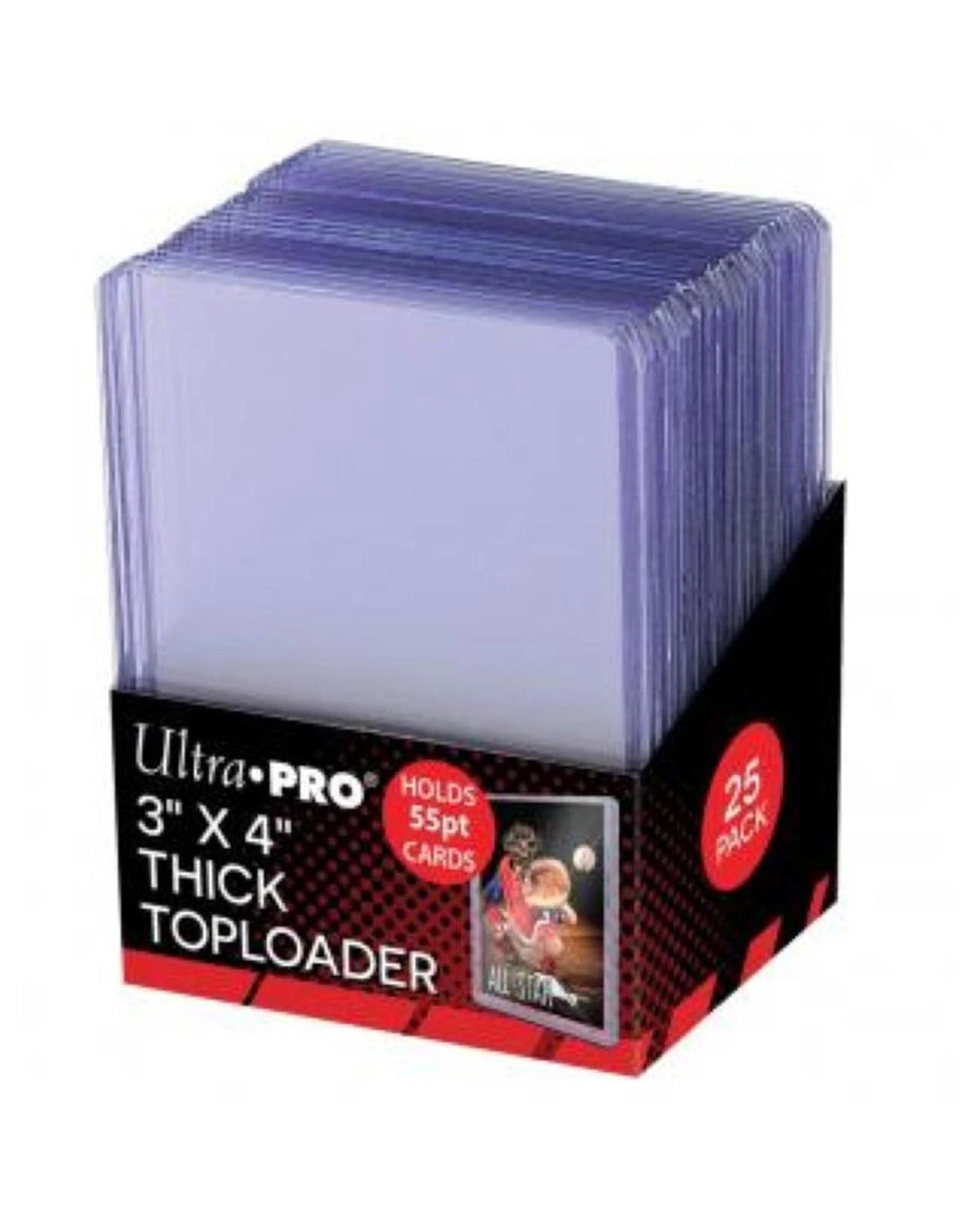 1 Ultra Pro 3 inch x 4 inch Clear Action Packed 55PT Toploaders 25 Pack, 1 of 1