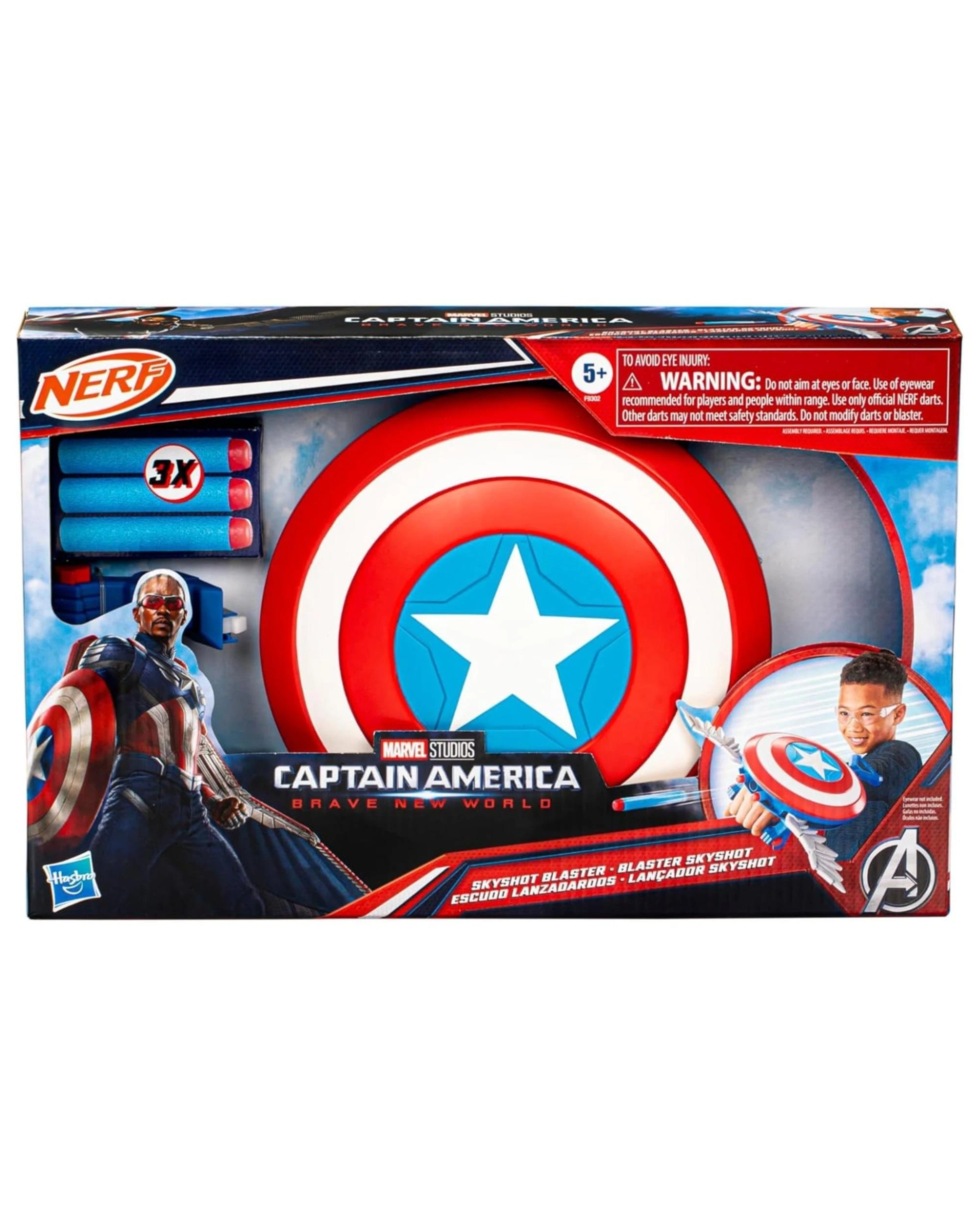 5 NERF Marvel Captain America Brave New World Skyshot Blaster, 5 of 6