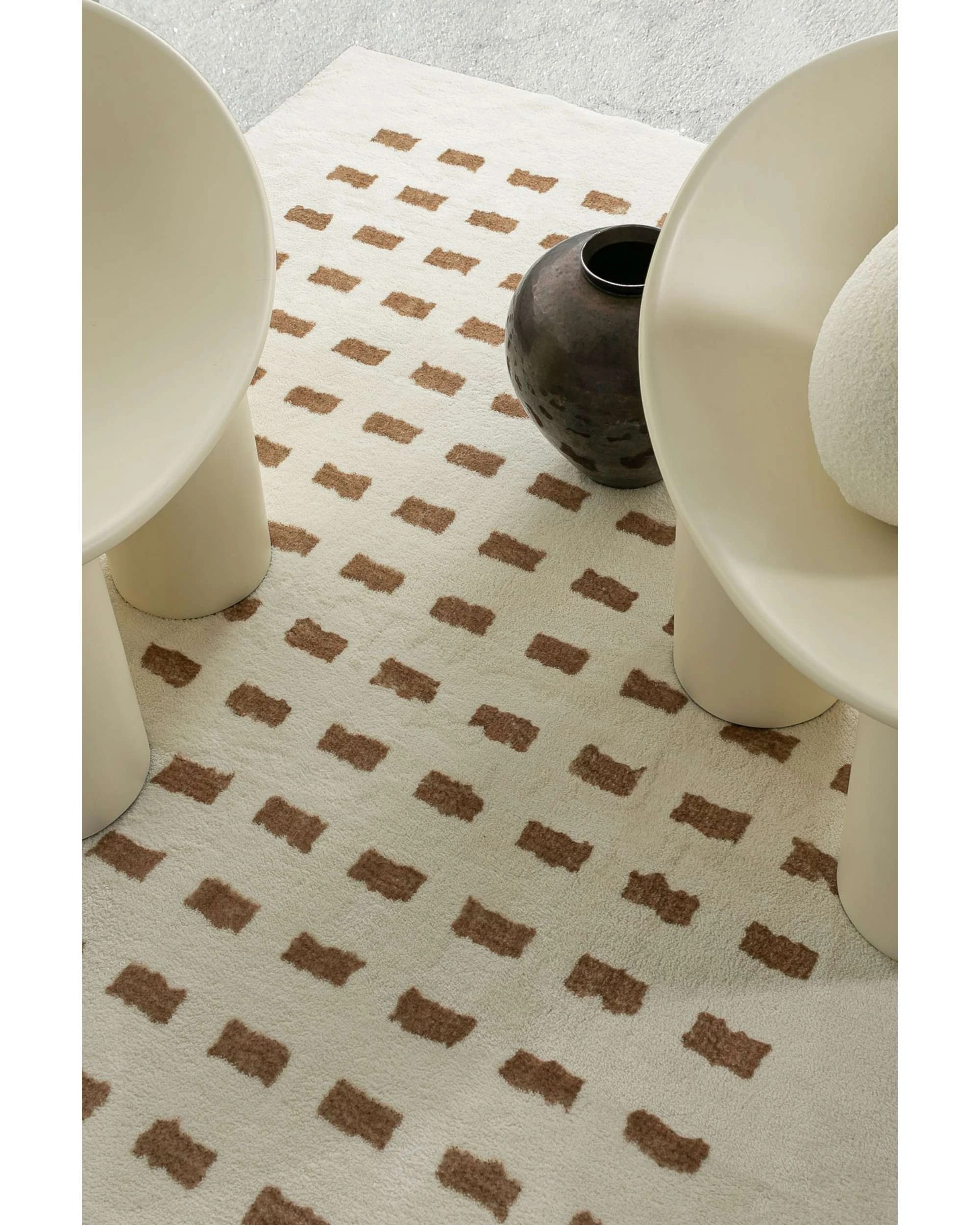 3 Loopsie Balan Rectangles Washable Rug-180cm x 120cm - White, 3 of 6