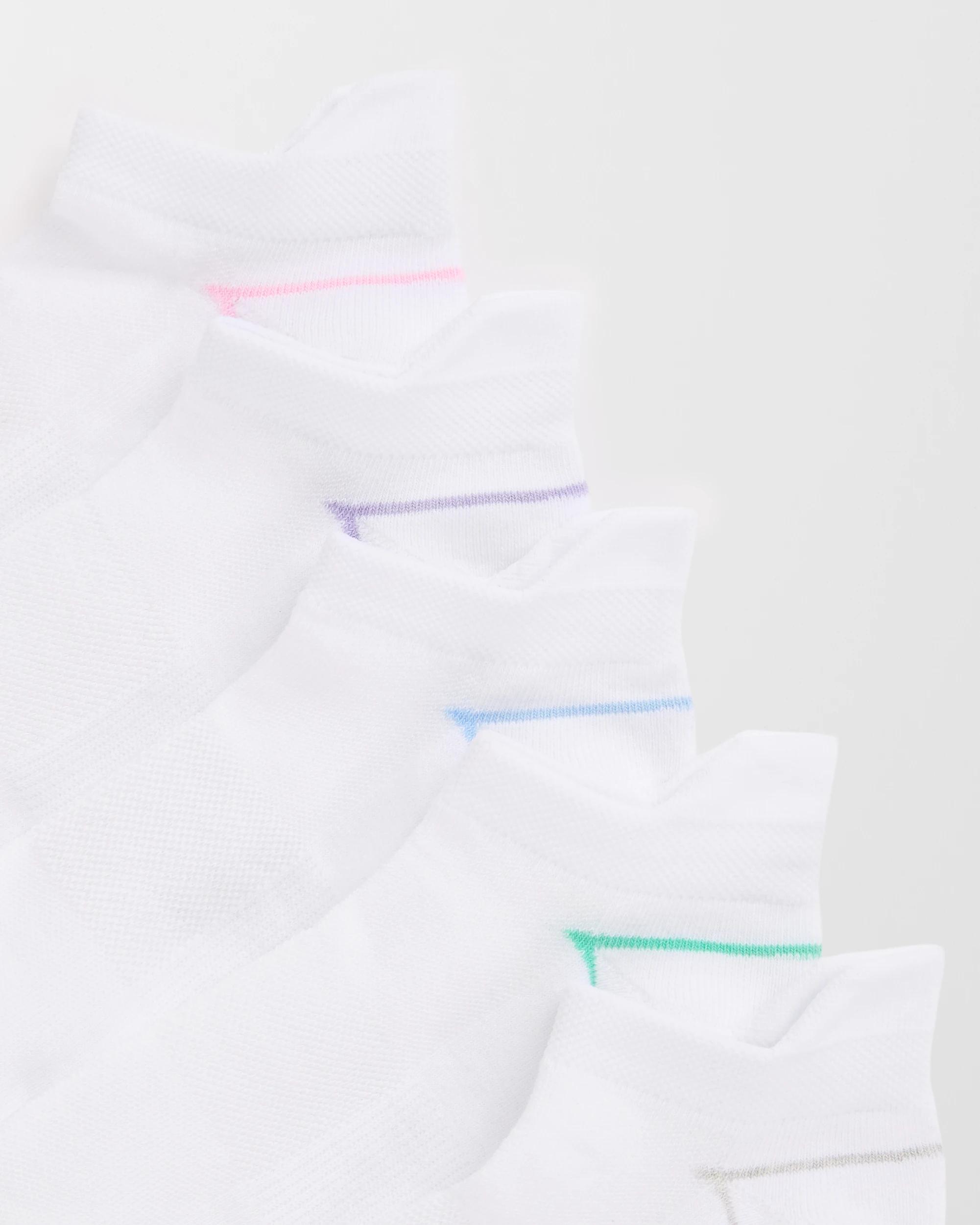 2 Target Woman Australian Cotton Blend 5 Pack No Show Sports Socks WHITE, 2 of 3
