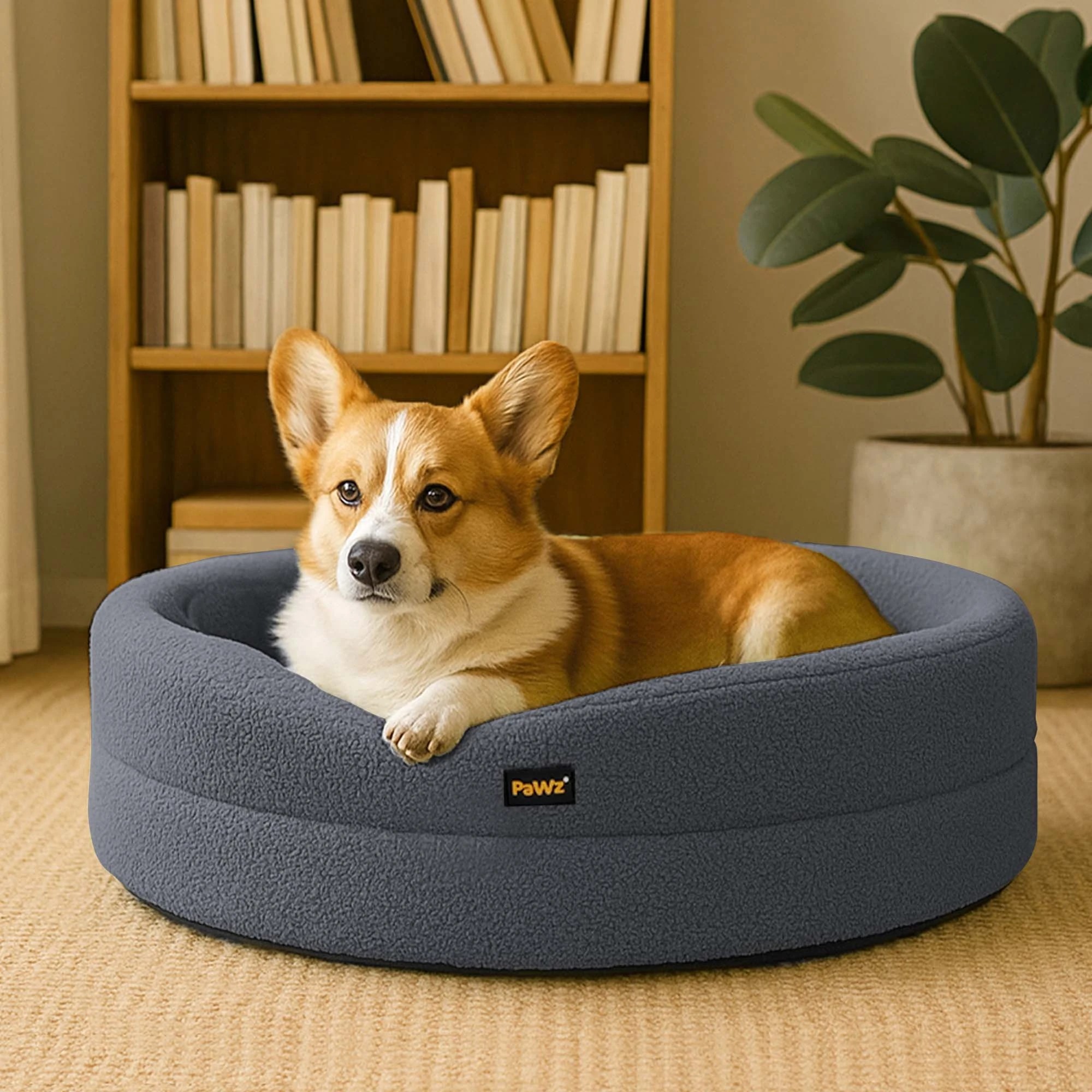 8 Pawz Washable Round Pet Bed  L - Grey, 8 of 9