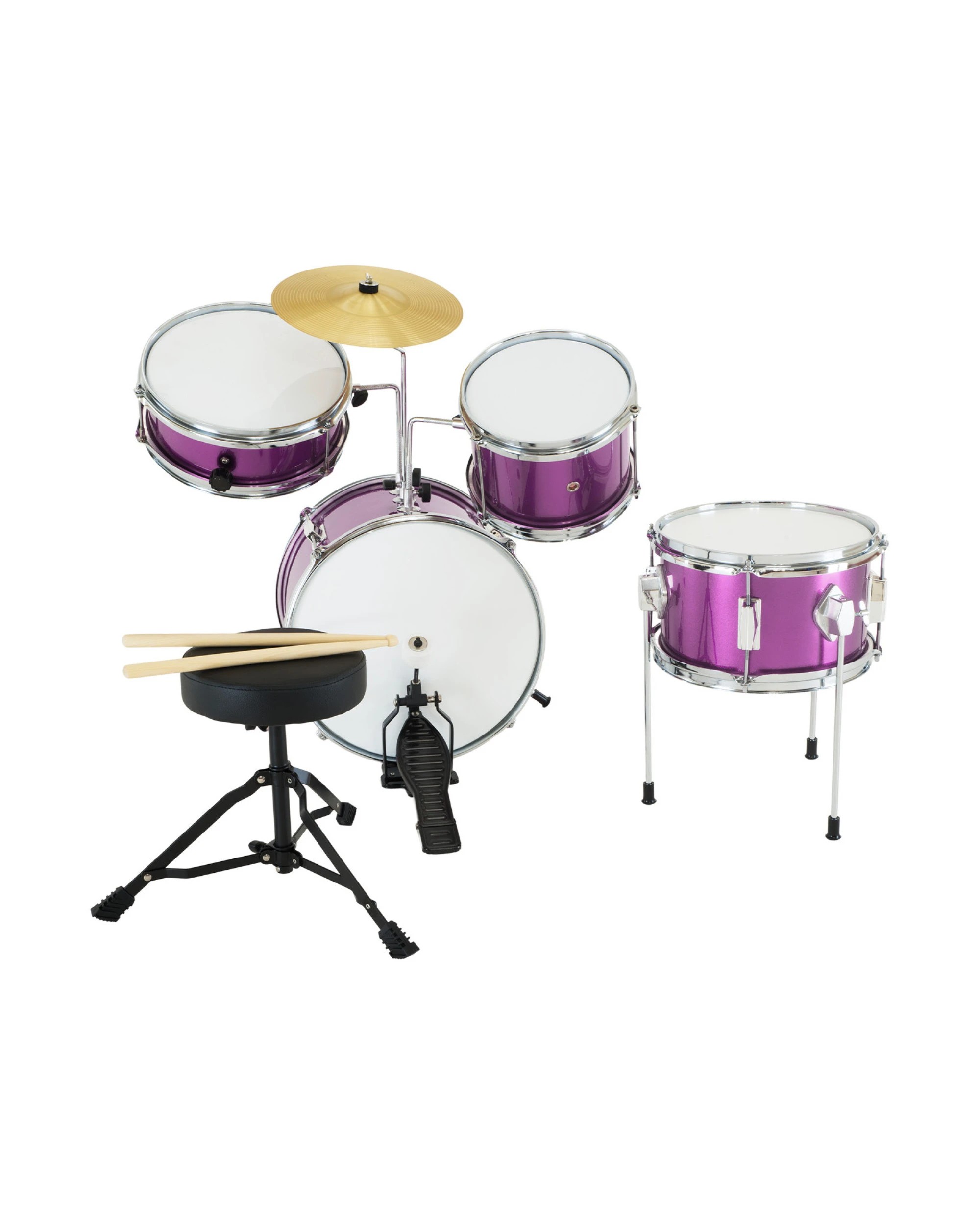 3 Karrera Kids 4pc Drum Set Kit in Purple - Purple, 3 of 6