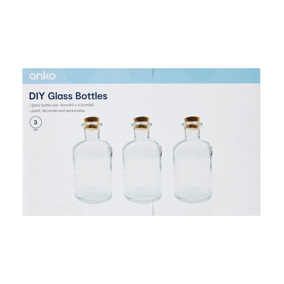 4 3 Pack DIY Glass Bottles, 4 of 4