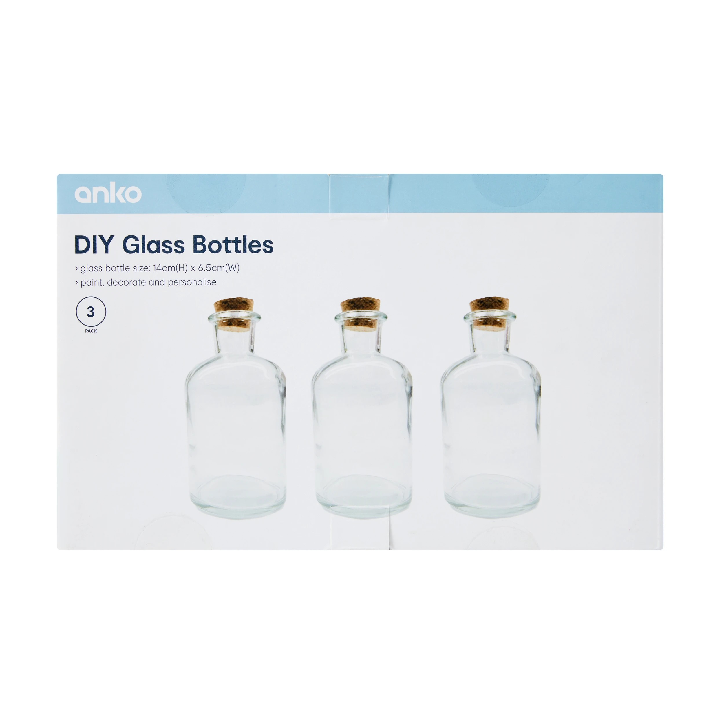 4 3 Pack DIY Glass Bottles, 4 of 4