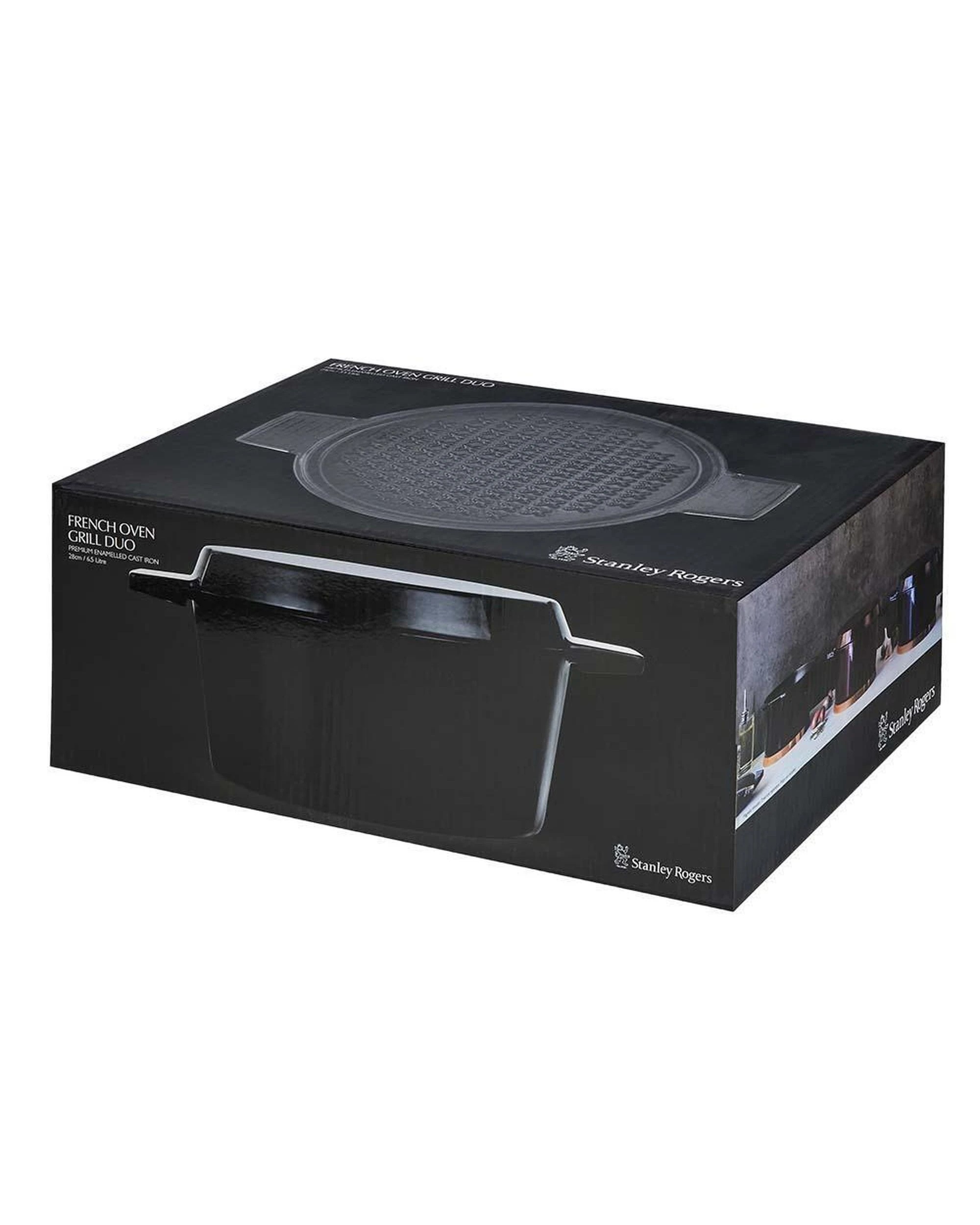 8 Stanley Rogers Cast Iron 28cm 6.5L French Oven Grill Duo  Bordeaux, 8 of 10