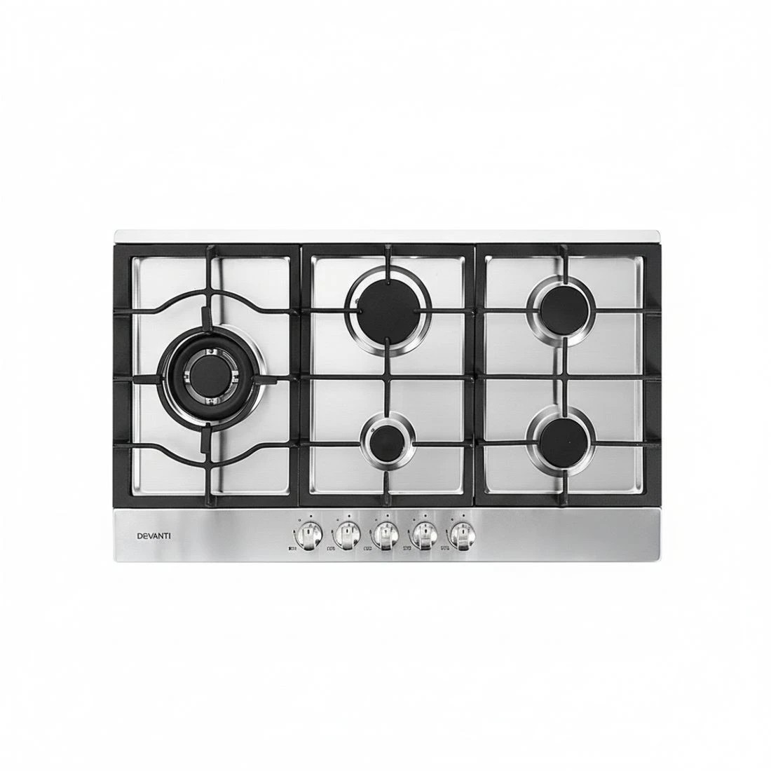 5 Devanti Gas Cooktop 90cm 5 Burner Silvir - Silver, 5 of 7
