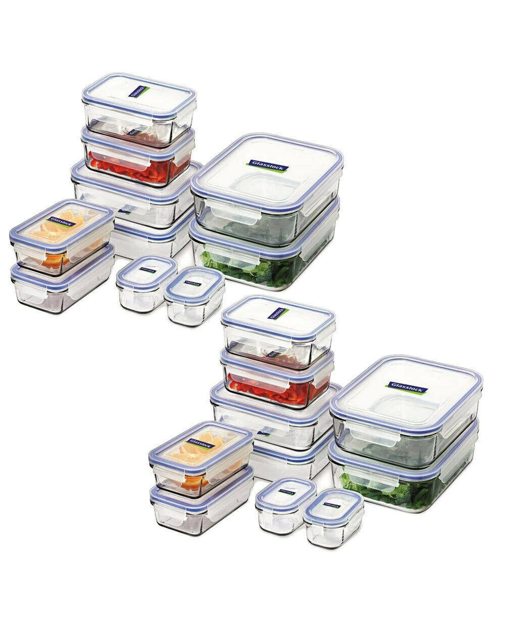 1 Glasslock 20pc Tempered Glass Microwave Safe Container Set W Lid, 1 of 2