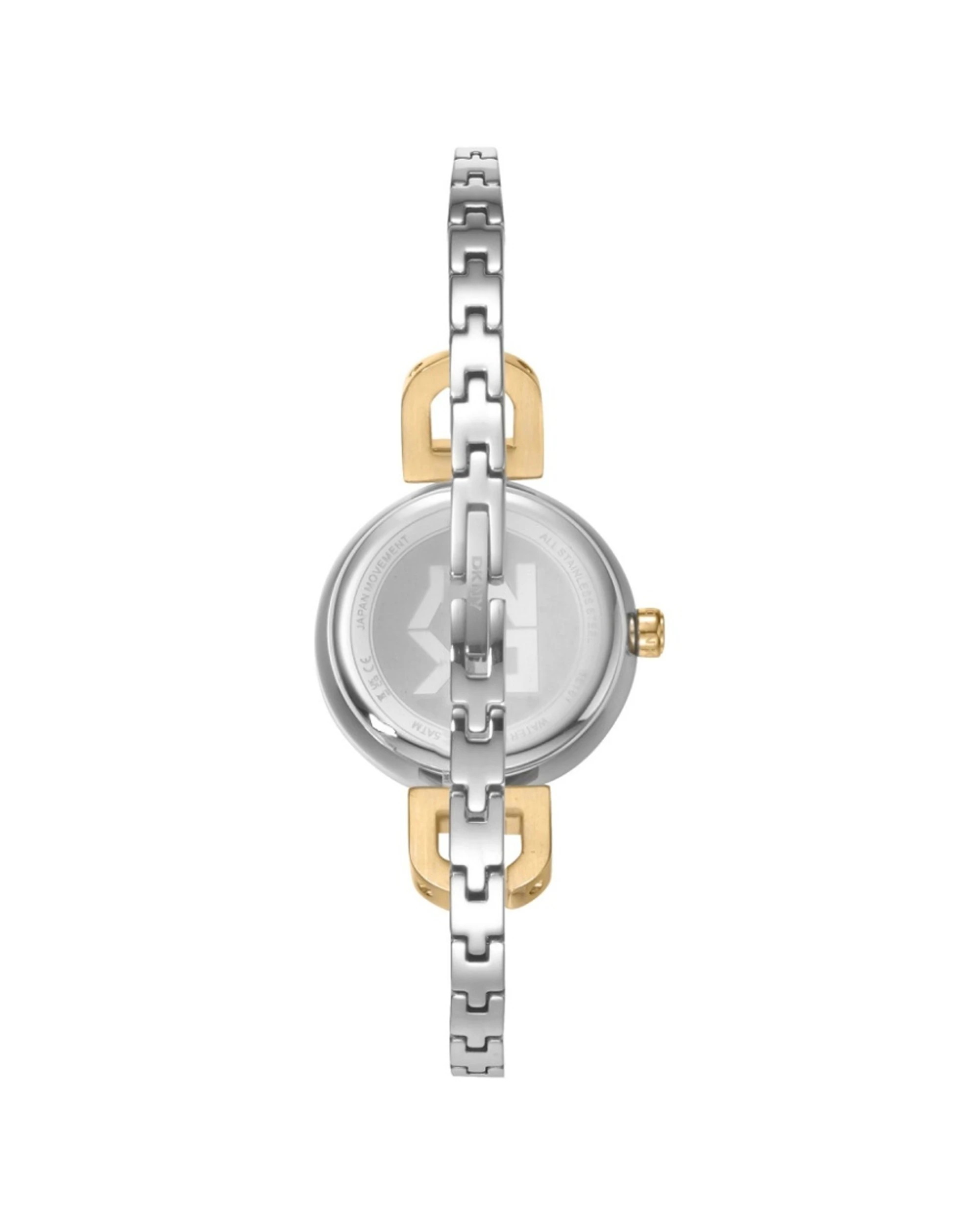 2 DKNY Half Bangle Women's Watch Gold Silver Two-Tone 26mm Stainless Steel Champagne Dial, 2 of 4