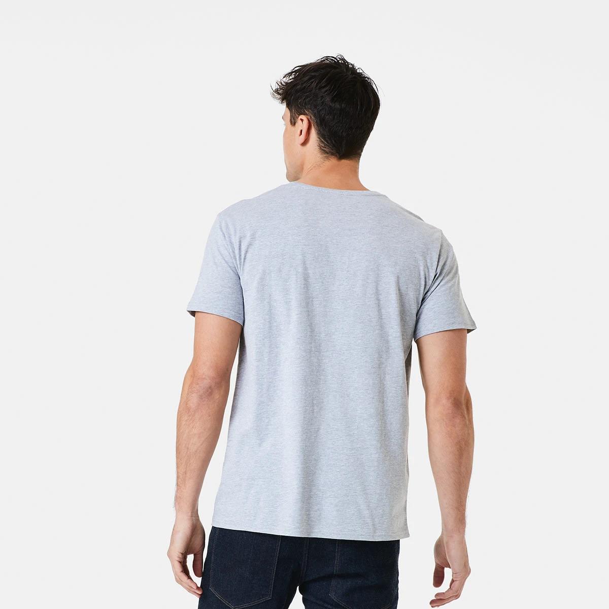 3 Plain Crew Neck T-shirt Grey Marl, 3 of 7