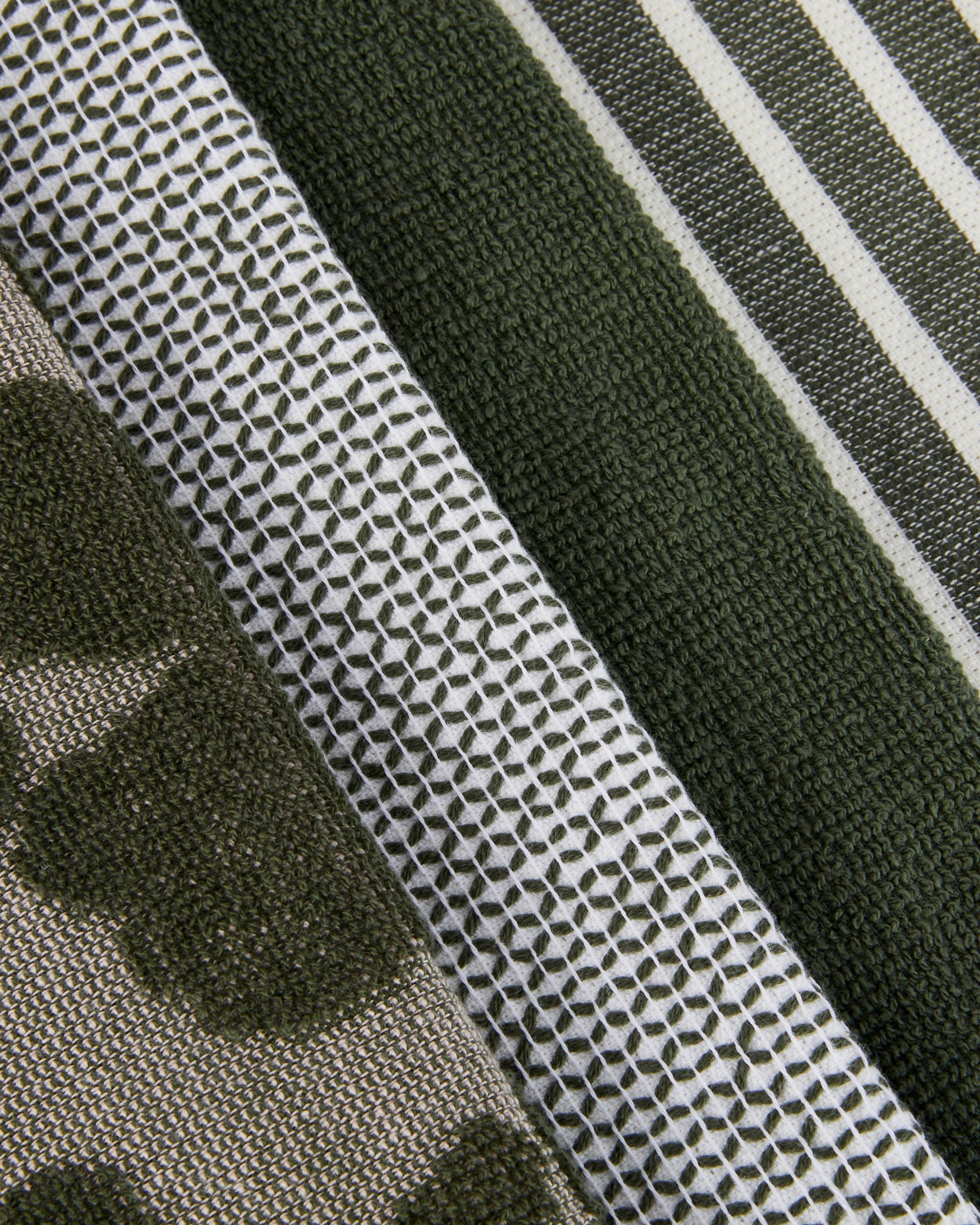 2 4 Pack Green Floral Terry Tea Towels, 2 of 7