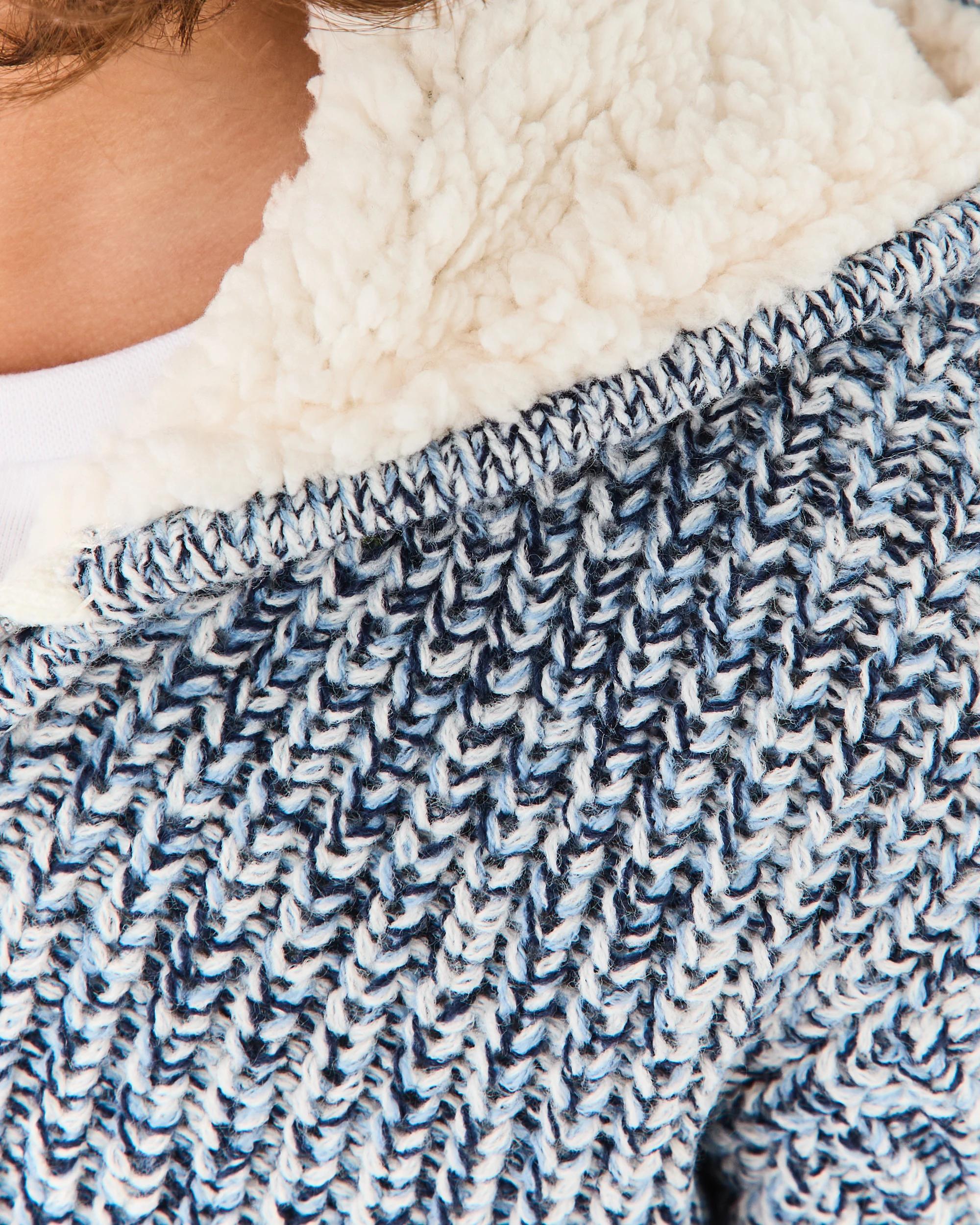 6 Sherpa Knit Hoodie Blu Mrl, 6 of 8