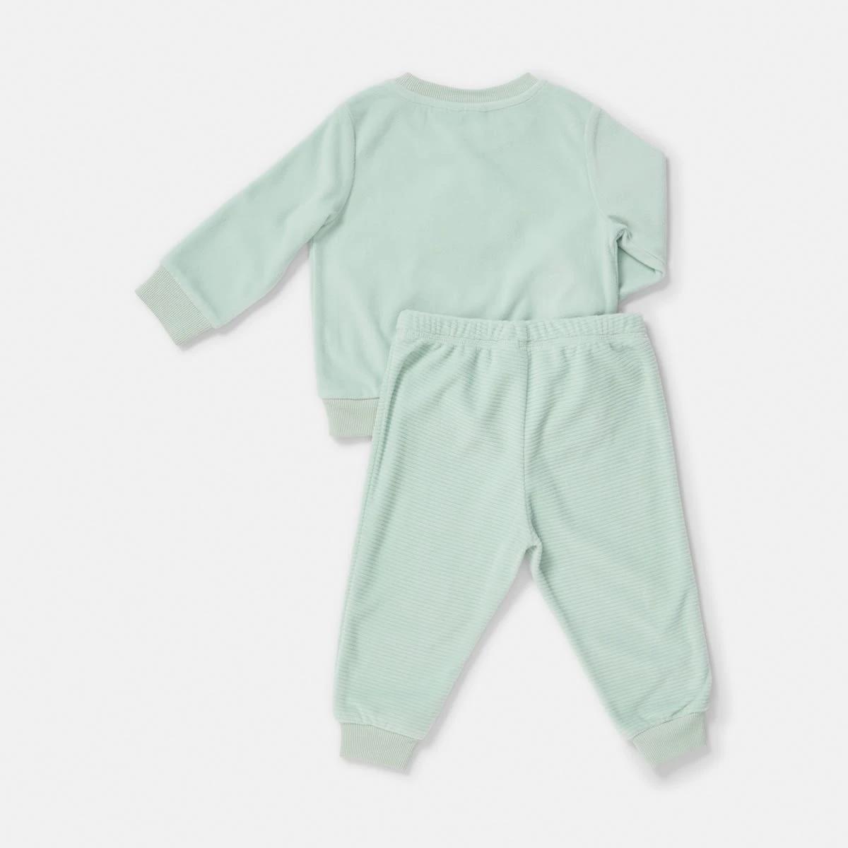 2 Twosie Fleece Pyjama Set Grn Sheep, 2 of 4