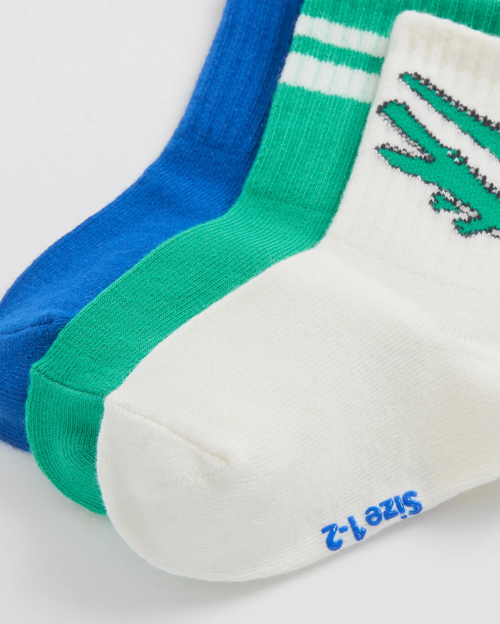 5 Bonds Baby 3 Pack Pattern Rib Crew Socks MULTI, 5 of 8