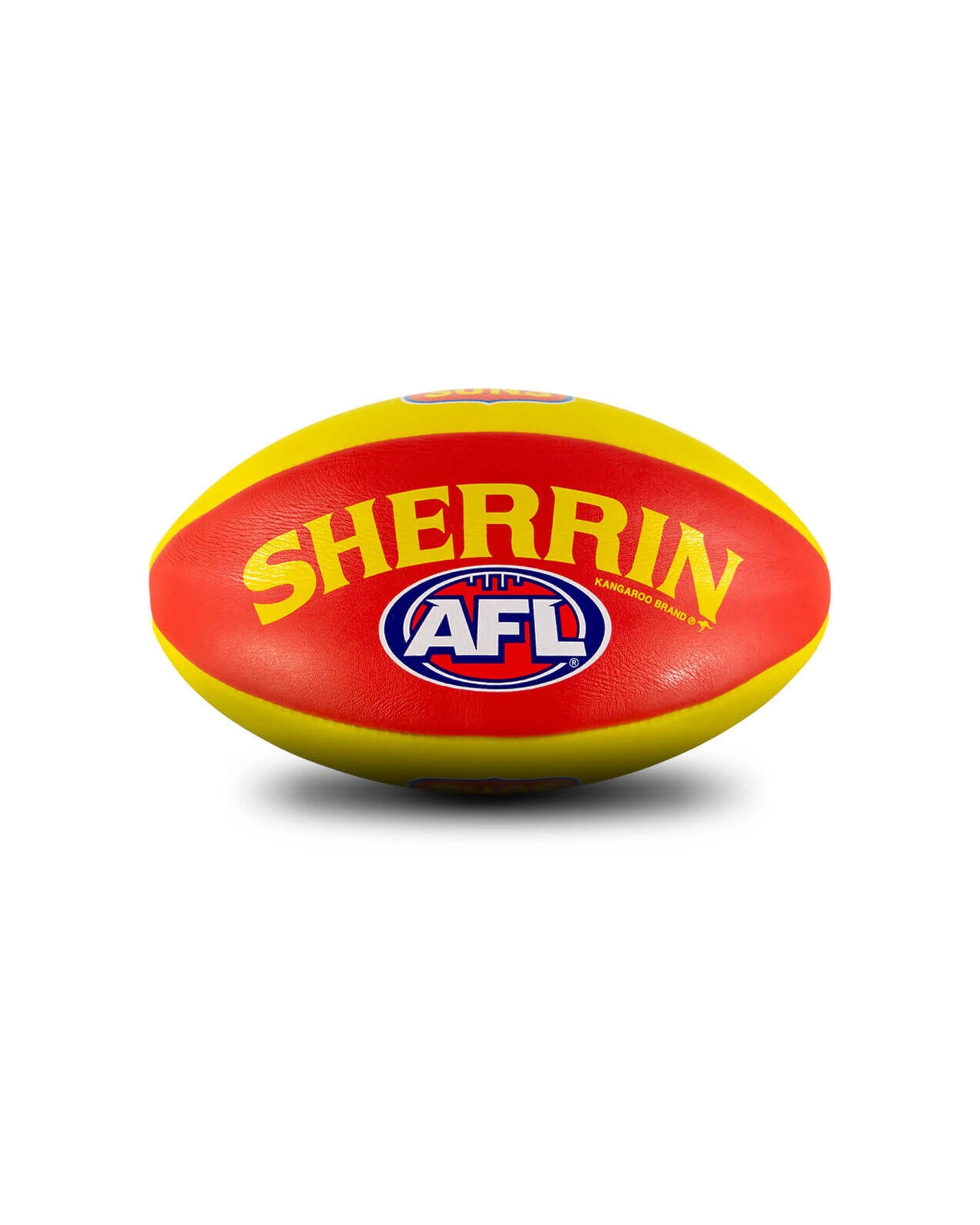2 Sherrin AFL Team Leather Football Gold Coast Suns Size 5 Training Quality - Multi, 2 of 4