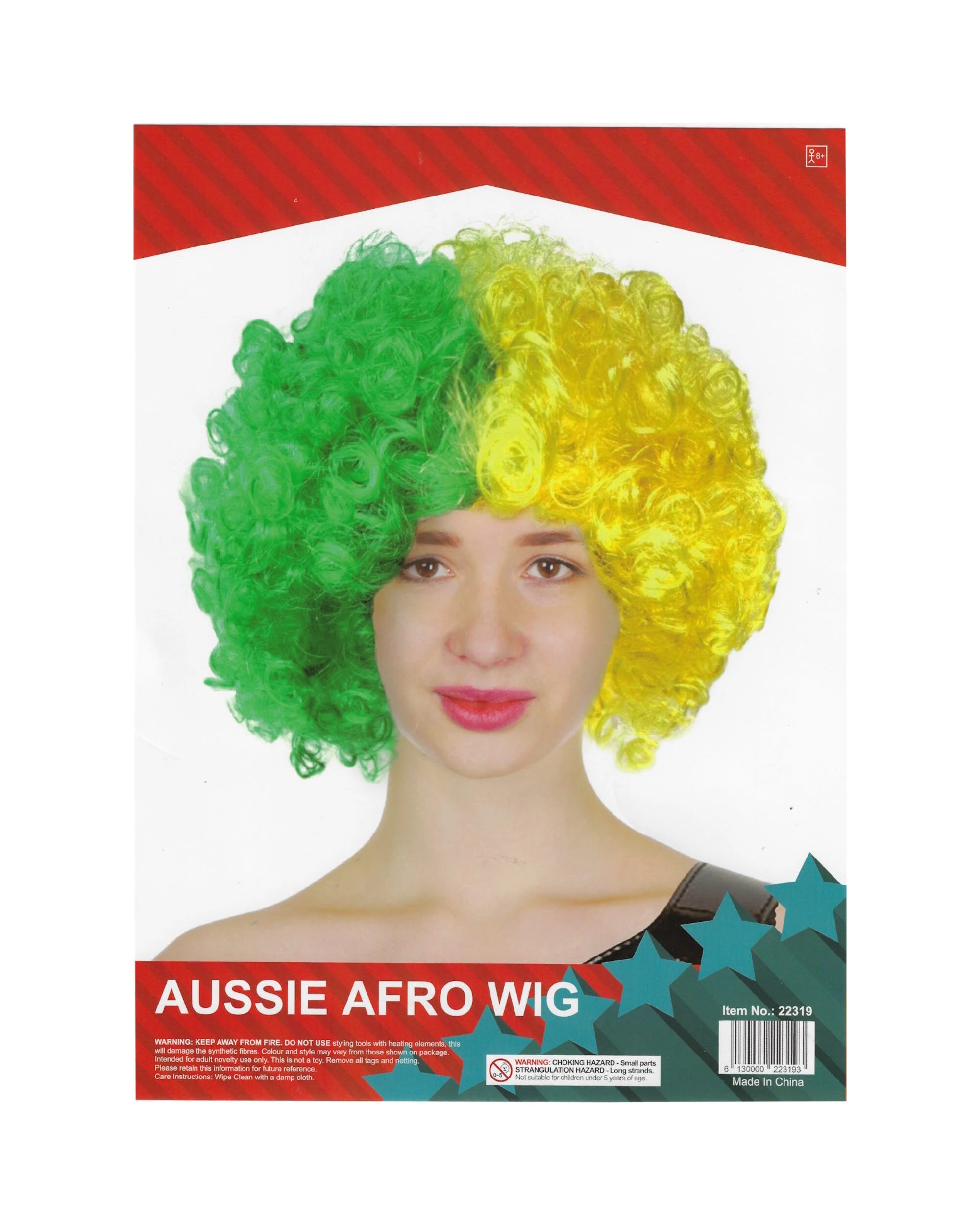 2 Partyrama Aussie Two Colour Afro Wig - One Size - Green, 2 of 2
