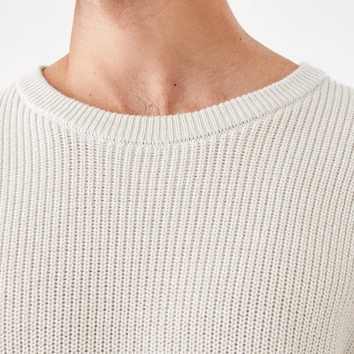 6 Textured Crew Knit Jumper Bge Dune, 6 of 6