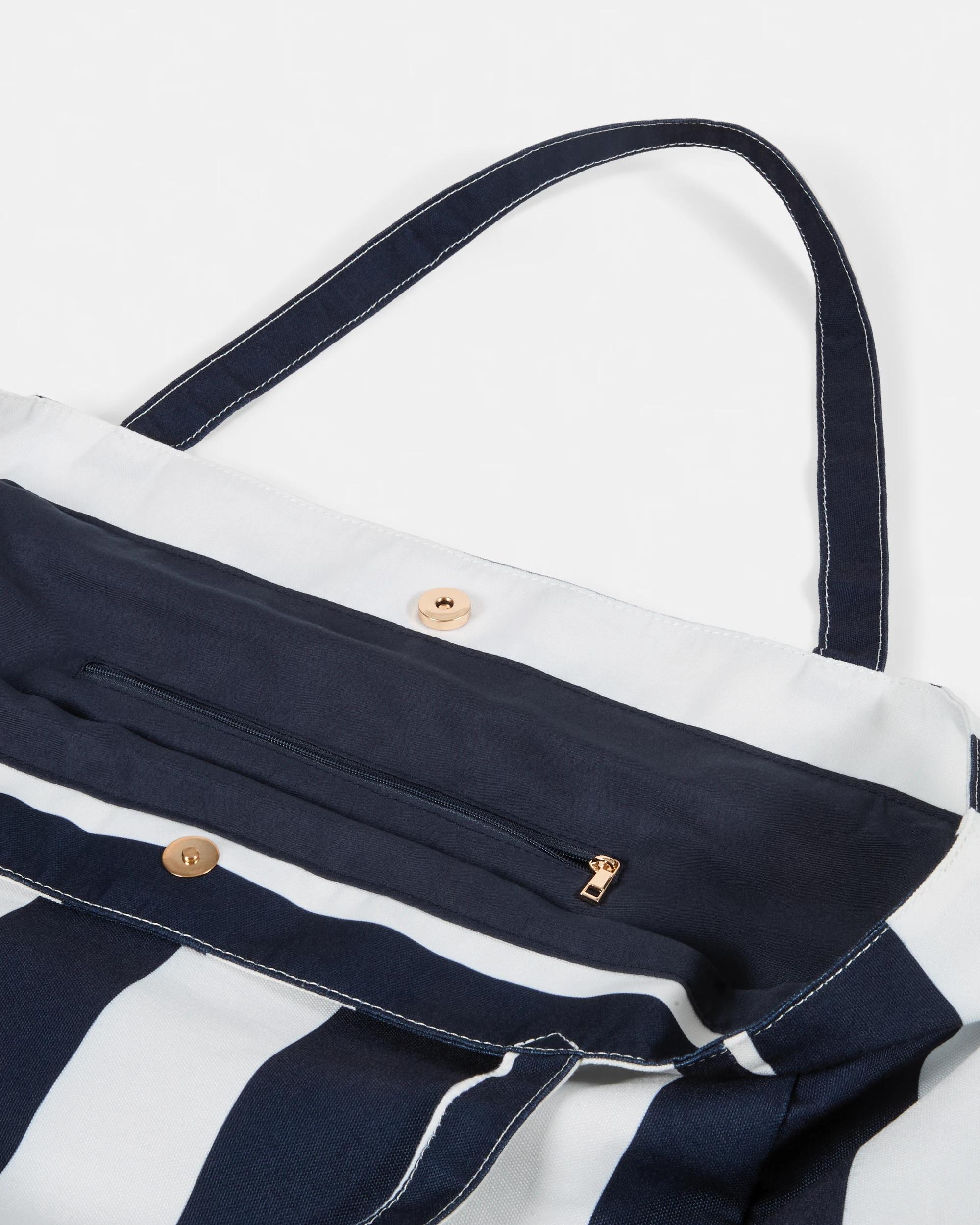 3 Beach Bag Nav Stripe, 3 of 5
