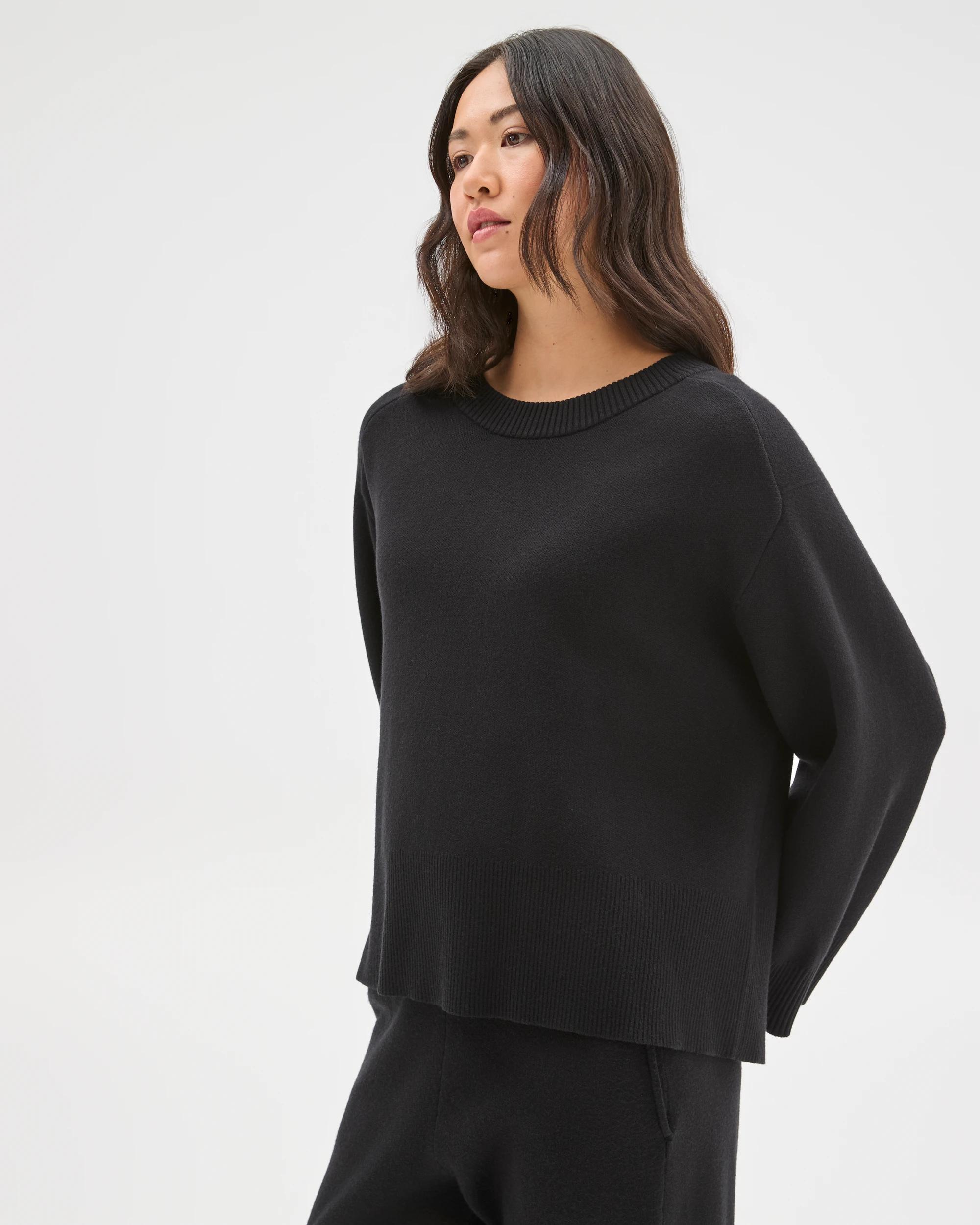 3 Target Woman Clean Knit Crew Neck Jumper BLACK, 3 of 6