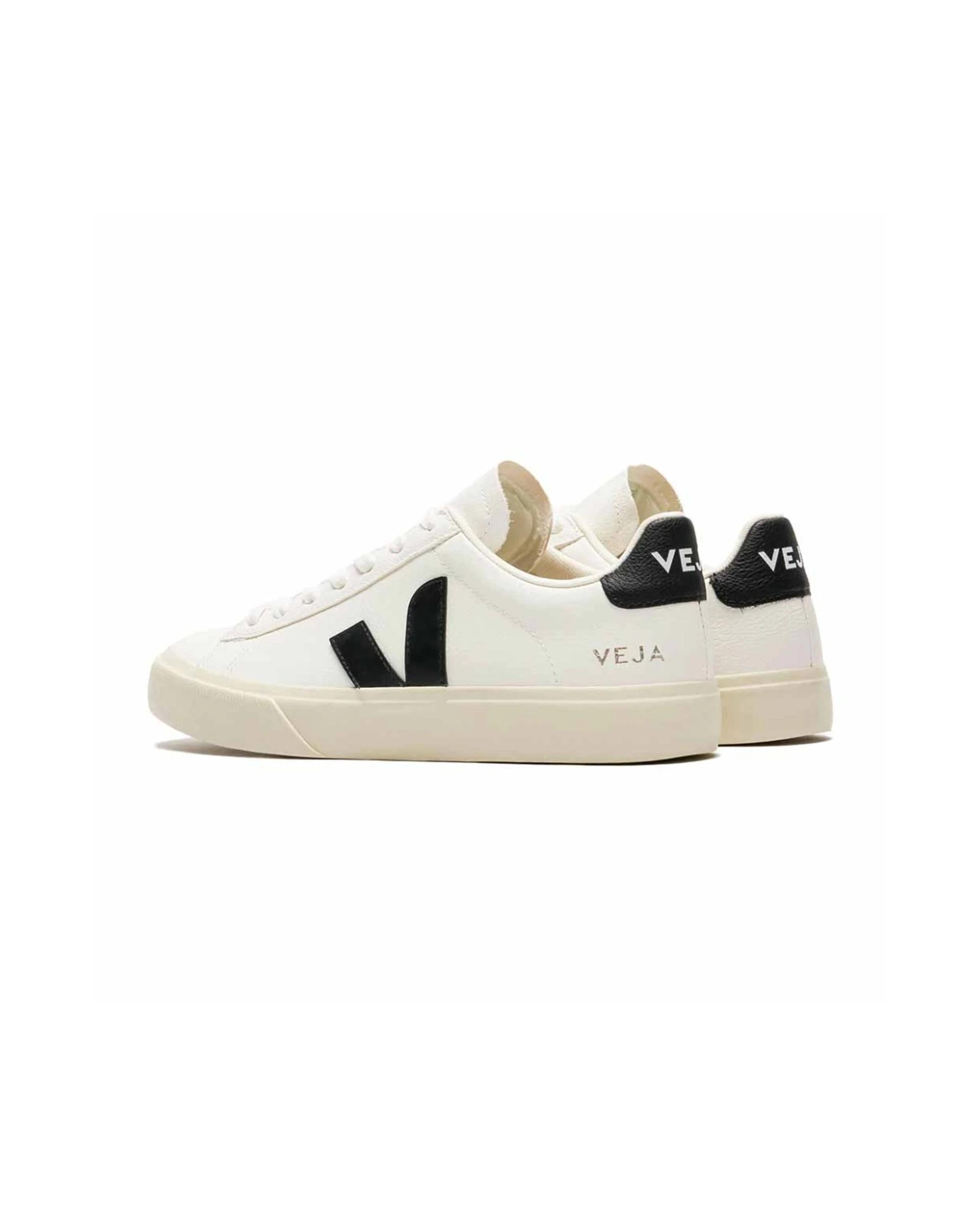 3 VEJA Campo Chromefree Leather Sneakers Casual EXTRA WHITE/BLACK, 3 of 6