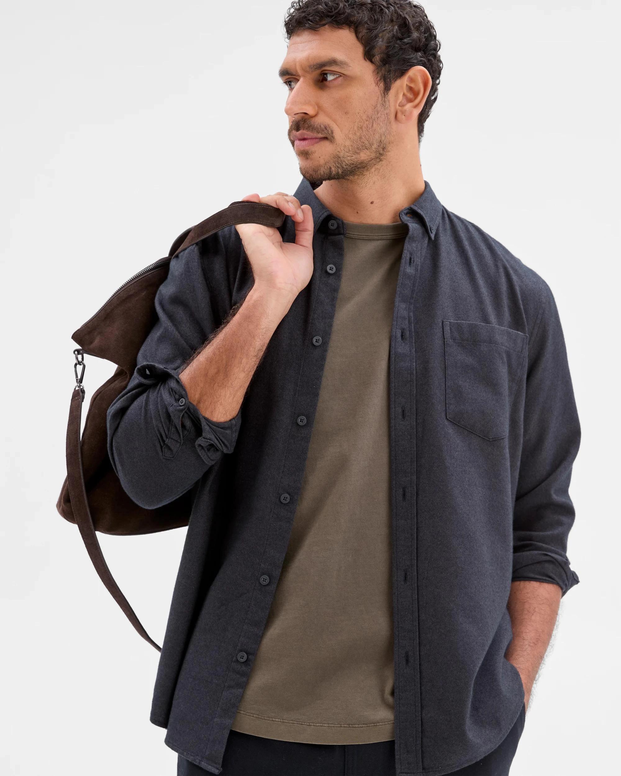 4 Target Australian Cotton Long Sleeve Oxford Shirt BLACK, 4 of 8